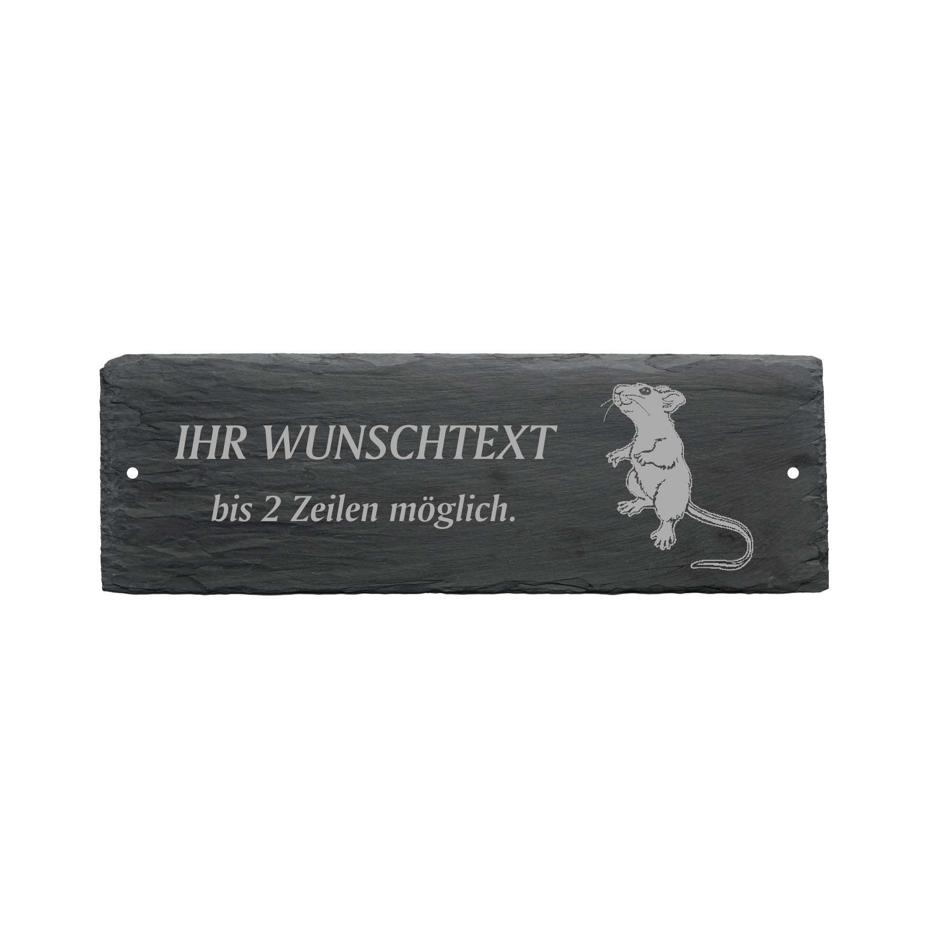 Türschild « MAUS STEHEND » ca. 22 x 8 cm - aus Schiefer