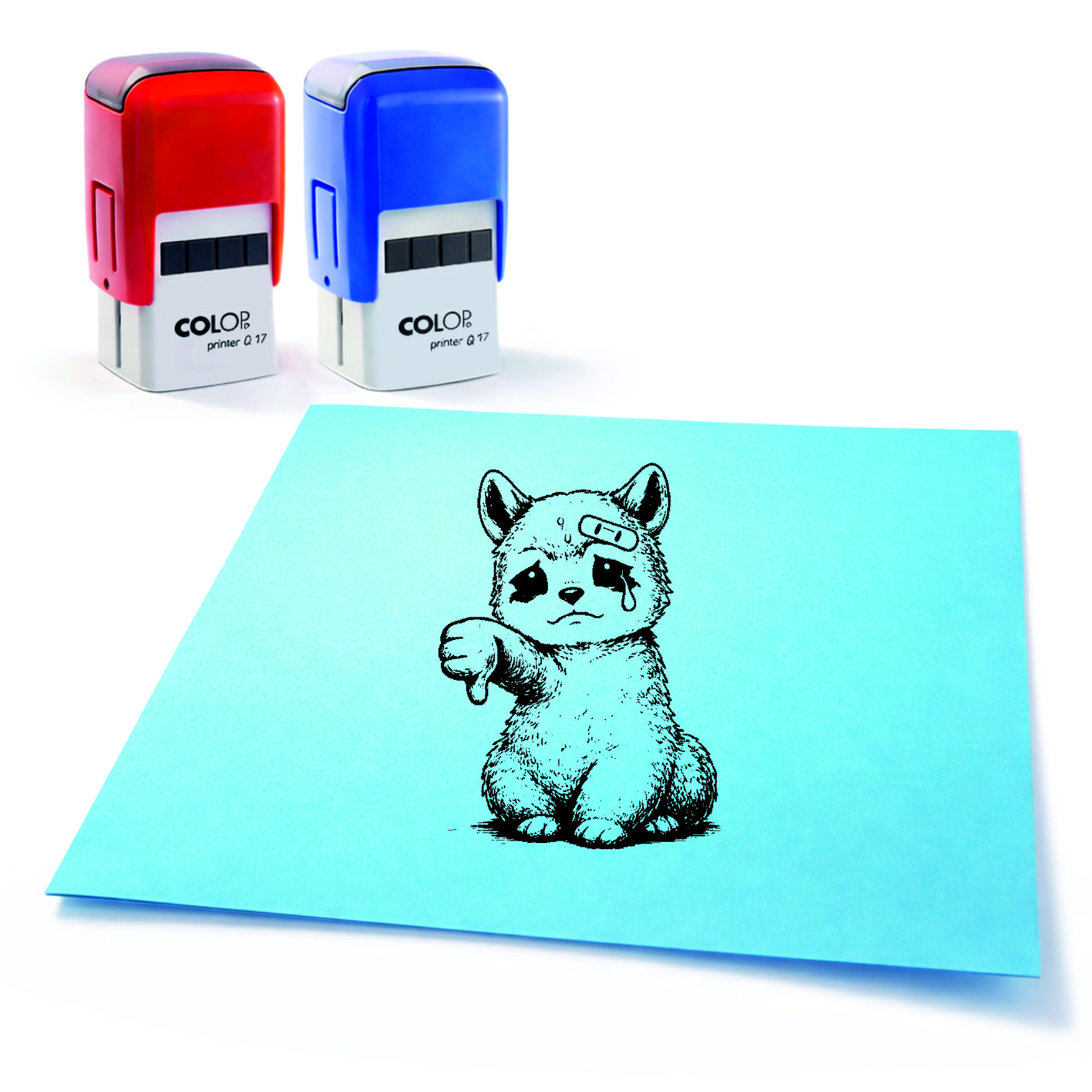  Lehrer Automatikstempel Alpaka Motivationsstempel Schüler – Tiermotive Daumen runter – Abdruck 16 x 16 mm