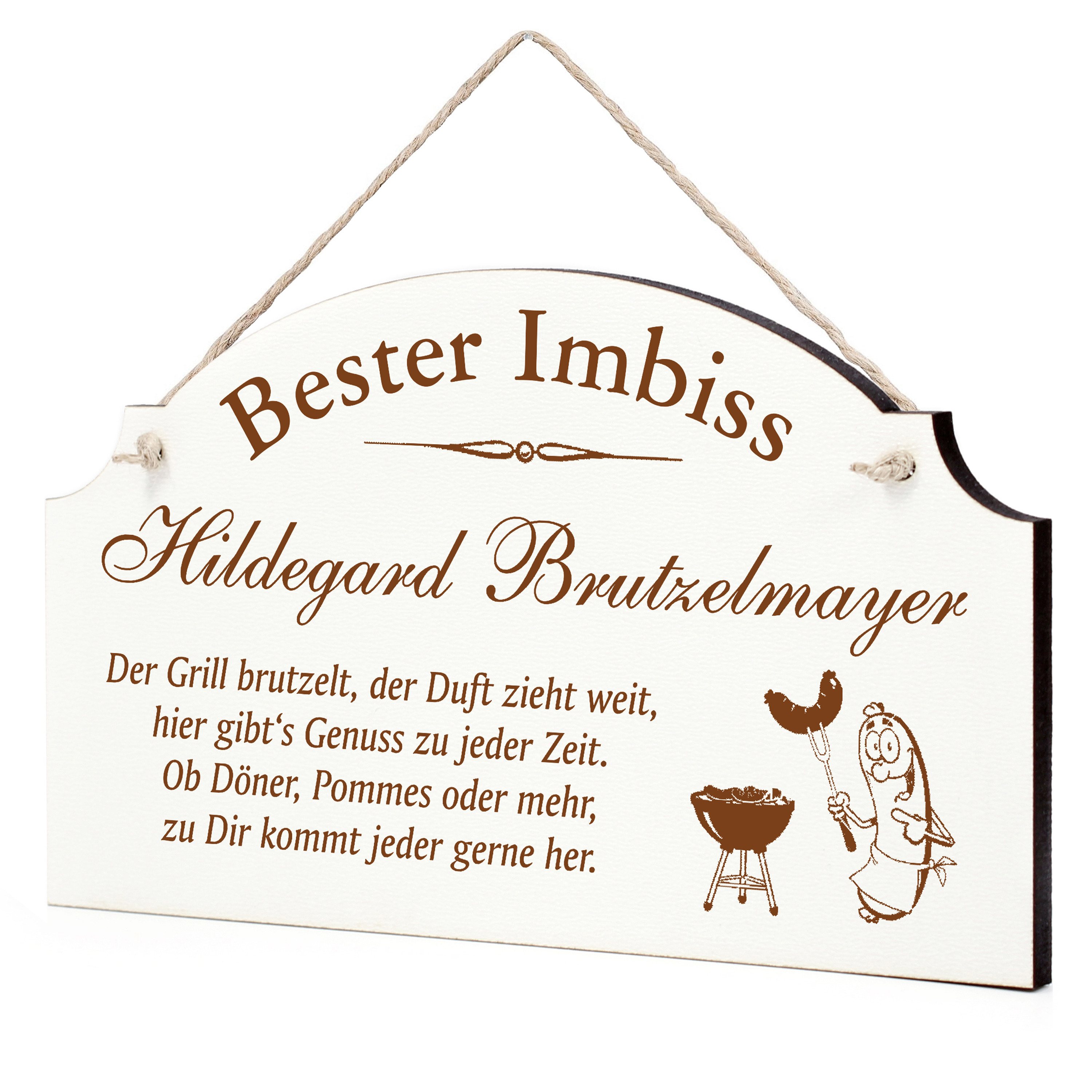 Schild Bester Imbiss Geschenk - lustige Geschenke in 3 Größen zum Geburtstag