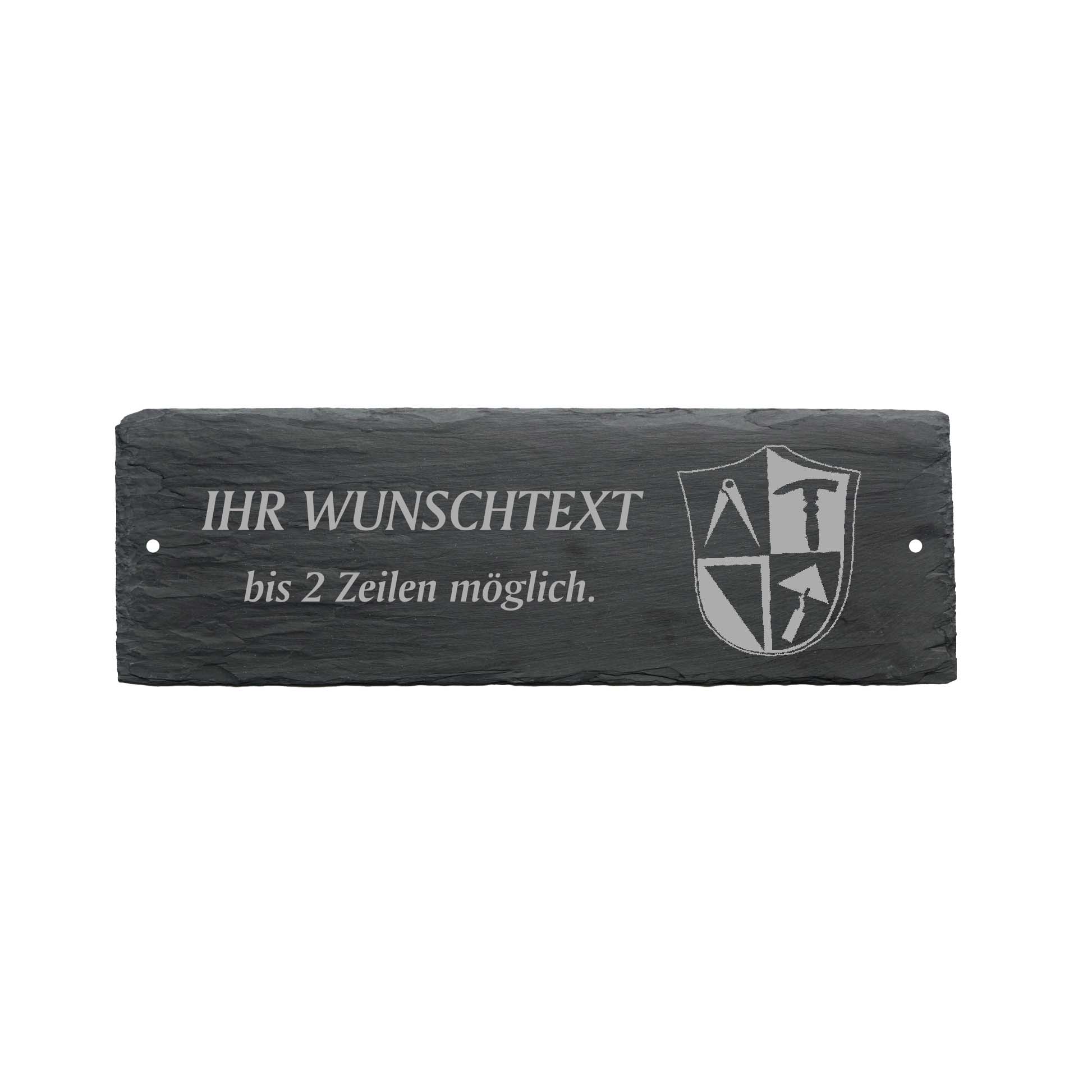 Türschild « BAU » ca. 22 x 8 cm - aus Schiefer
