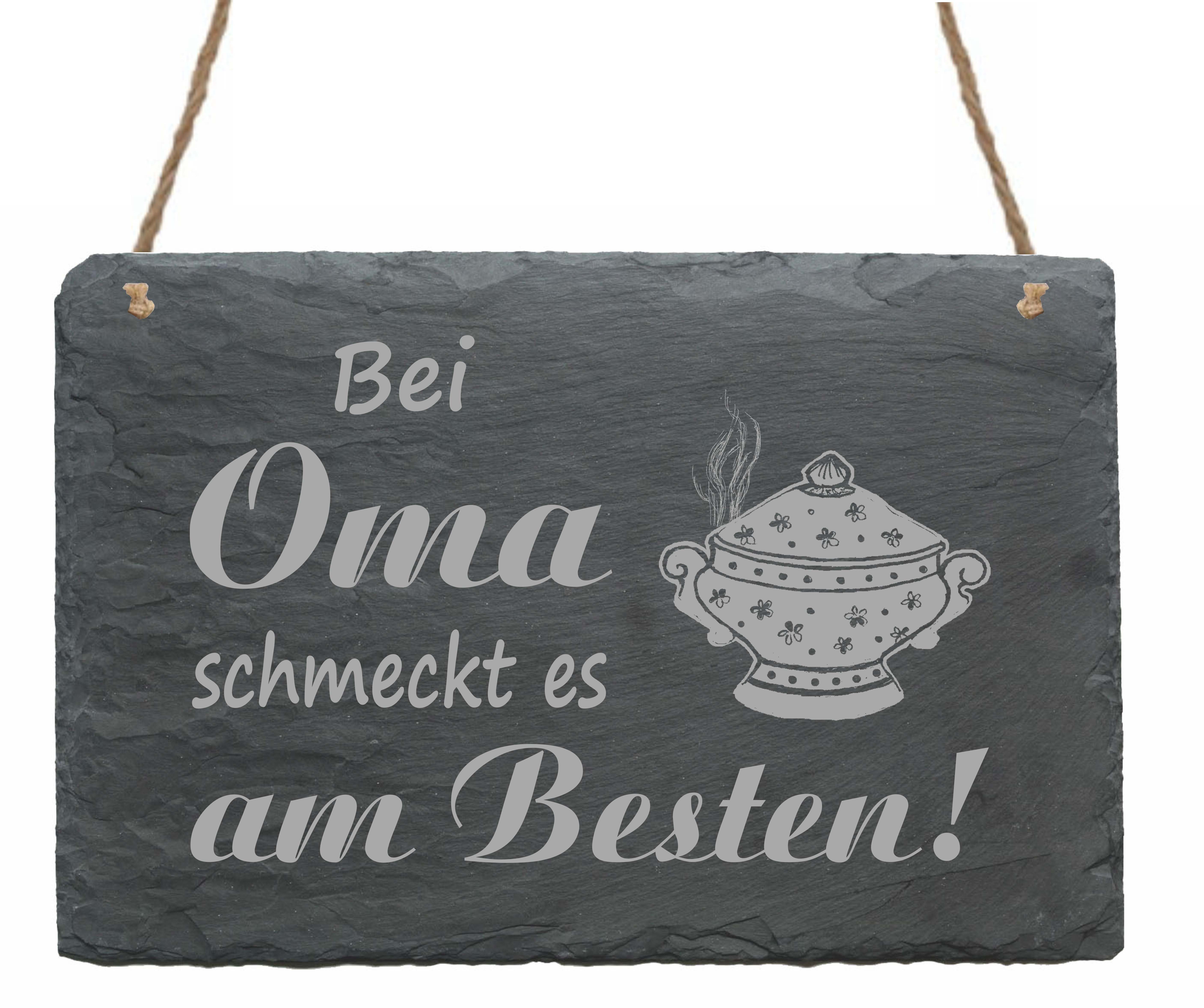 Schild Bei Oma schmeckt es am Besten - Türschild Küche