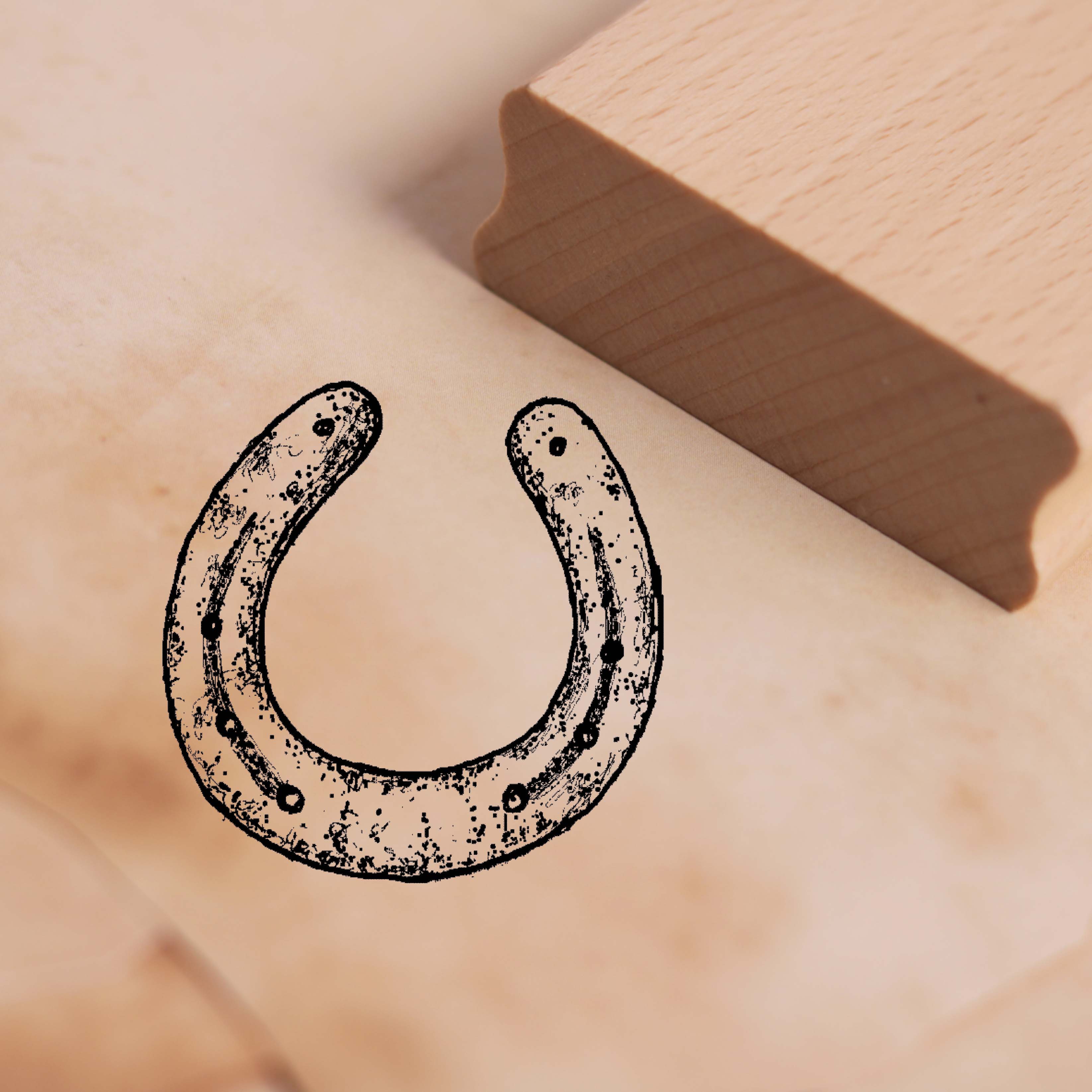 Motivstempel Großes Hufeisen - Stempel Holzstempel 38 x 38 mm