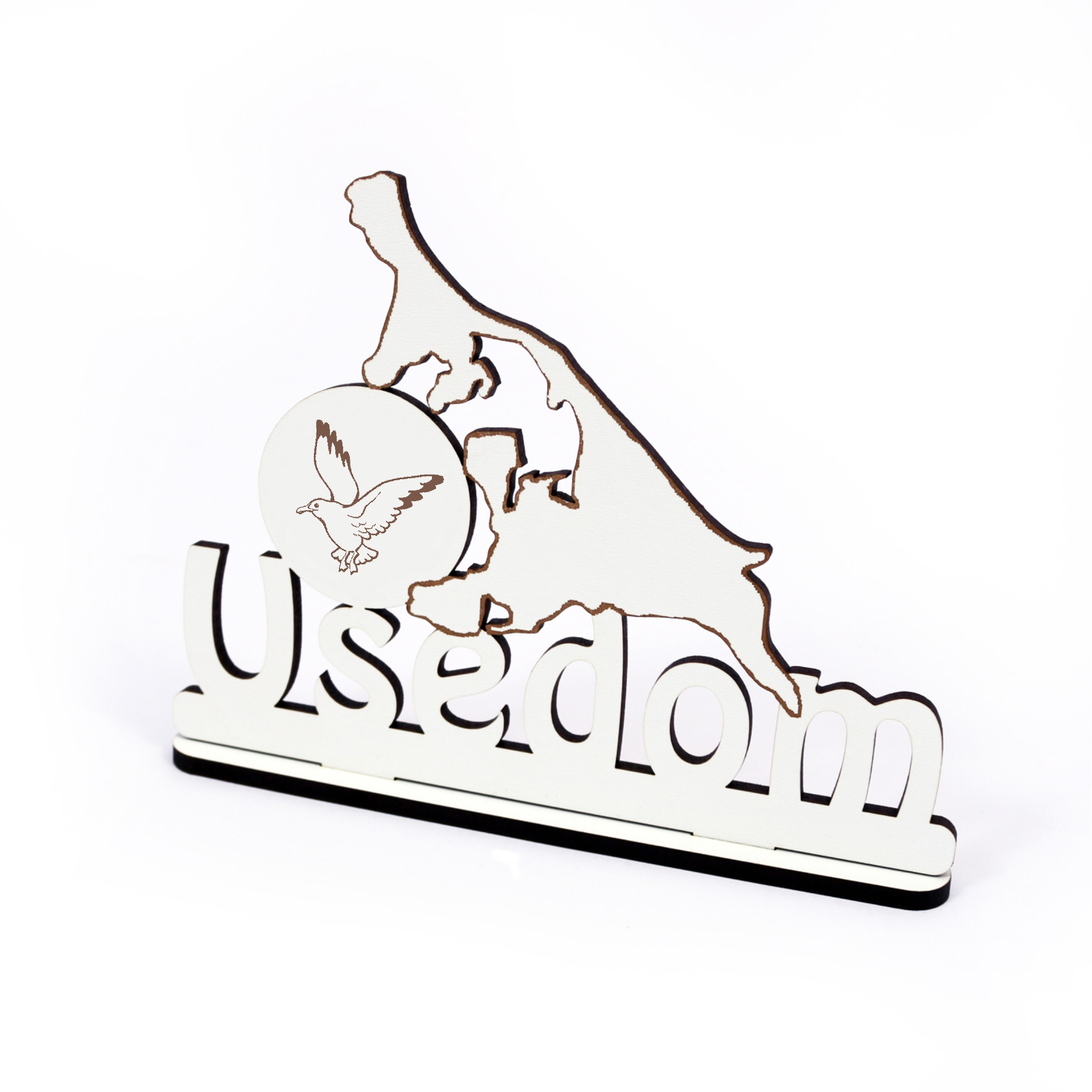 Schild « INSEL USEDOM - MÖWE » zum Hinstellen