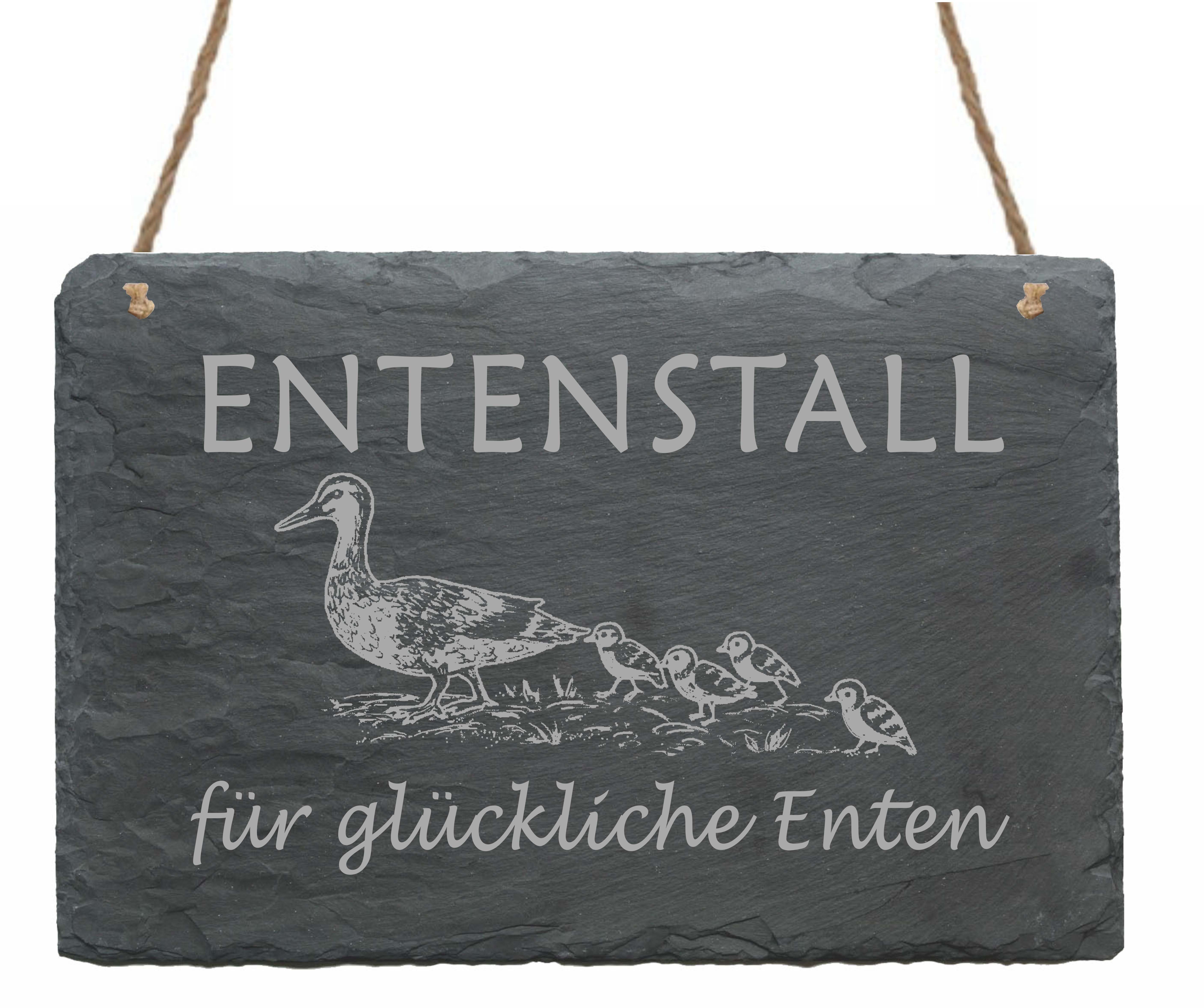 Schiefertafel « Entenstall für glückliche Enten »