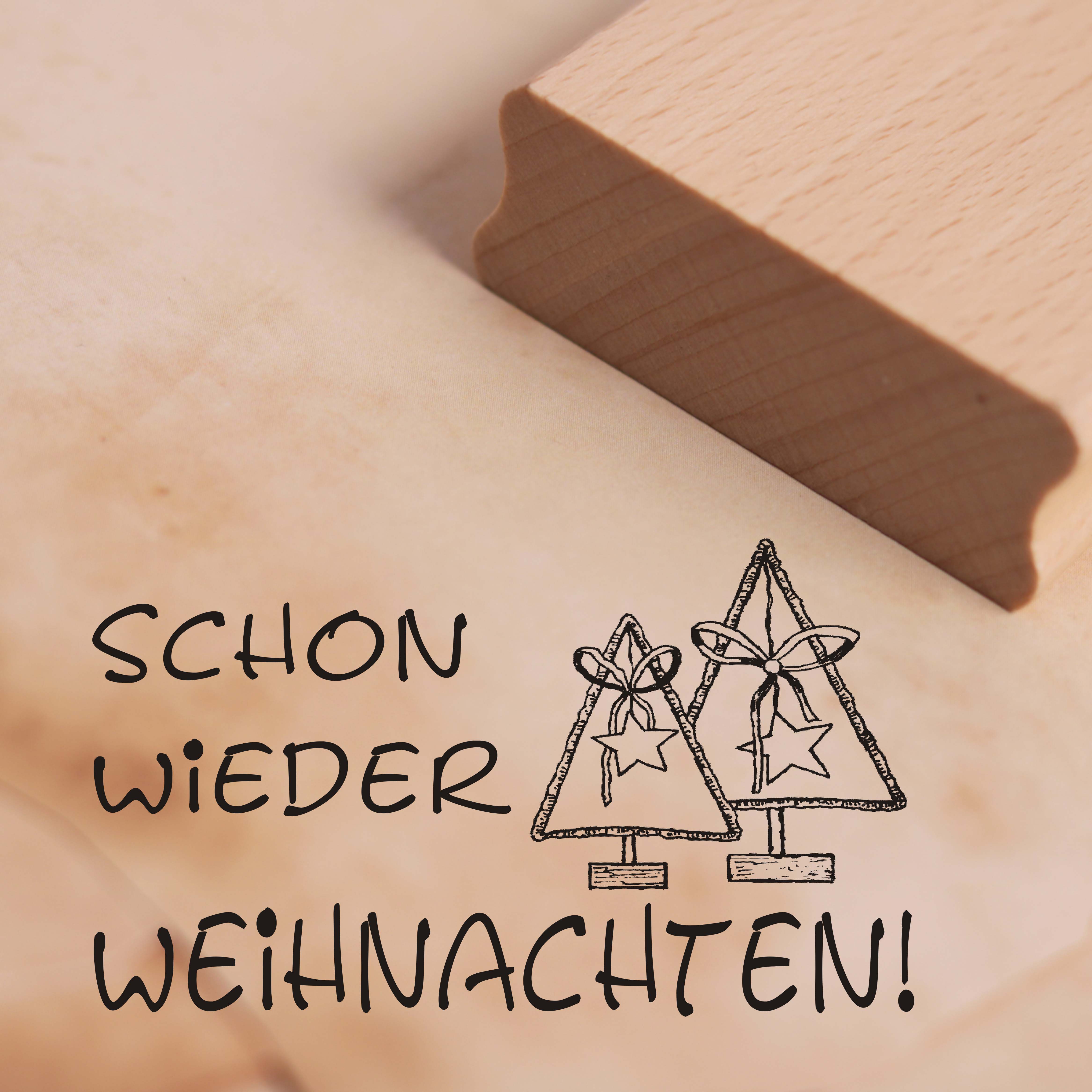 Motivstempel Schöne Weihnachten Stempel Tannenbaum - 48mm x 28mm