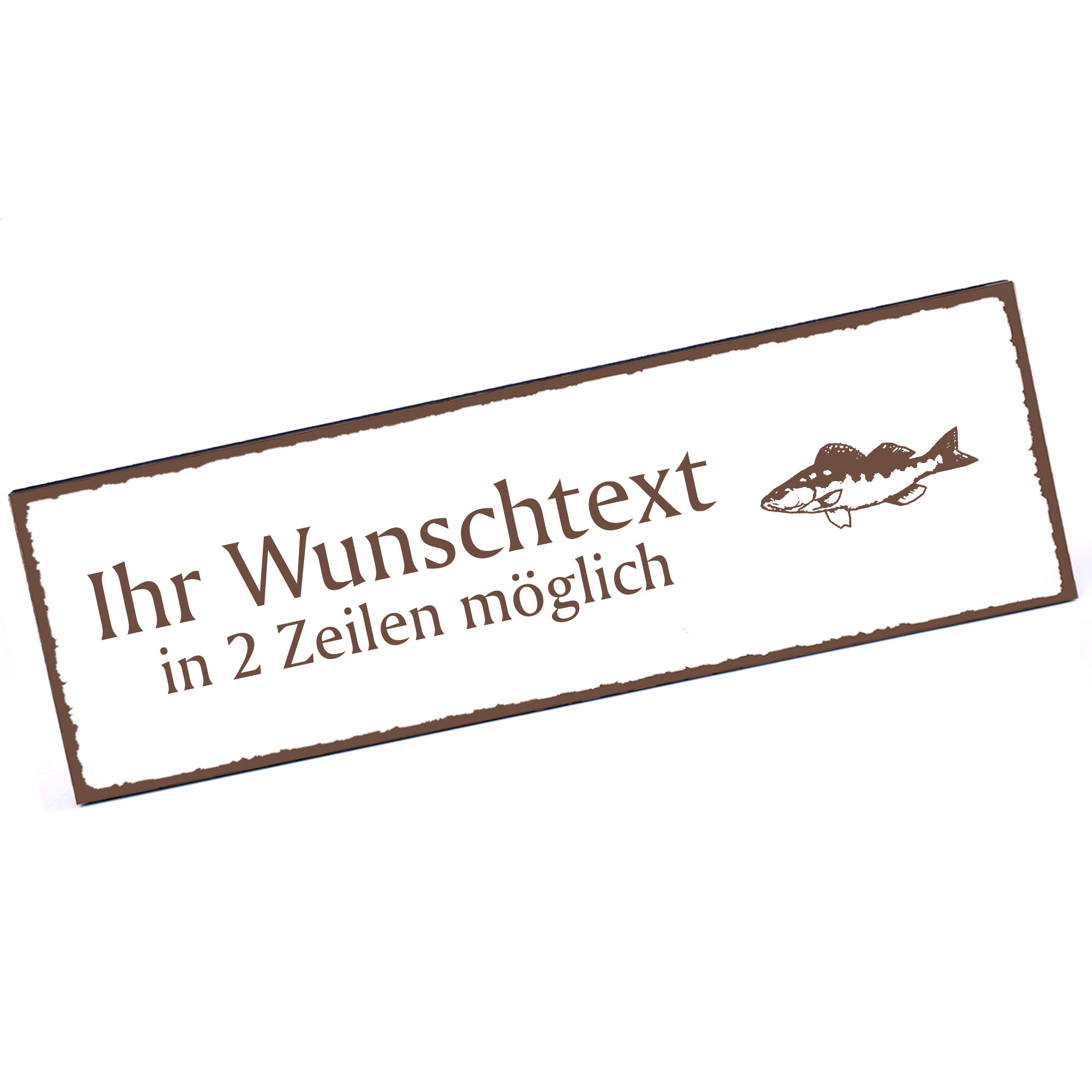Türschild Zander  Namensschild personalisiert mit Gravur - 150mm x 50mm - selbstklebend