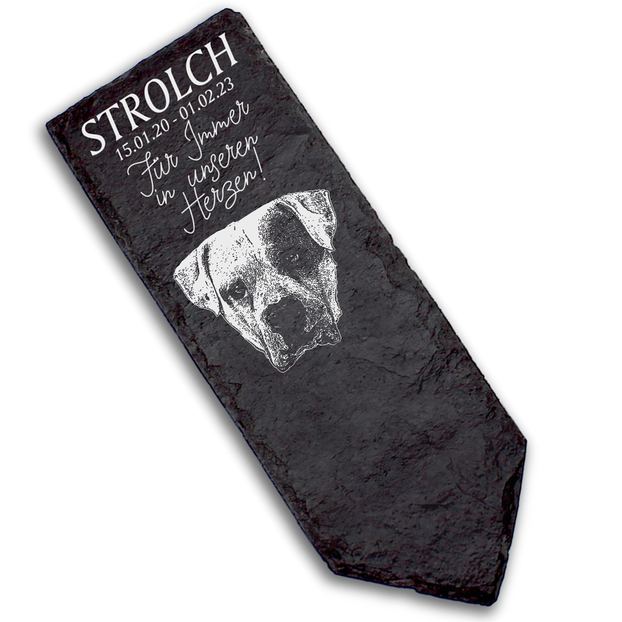 Grabstecker Grabschmuck Grabstein - American Bulldog  - Personalisiert Grab Deko 8 x 22 cm Grabdekor