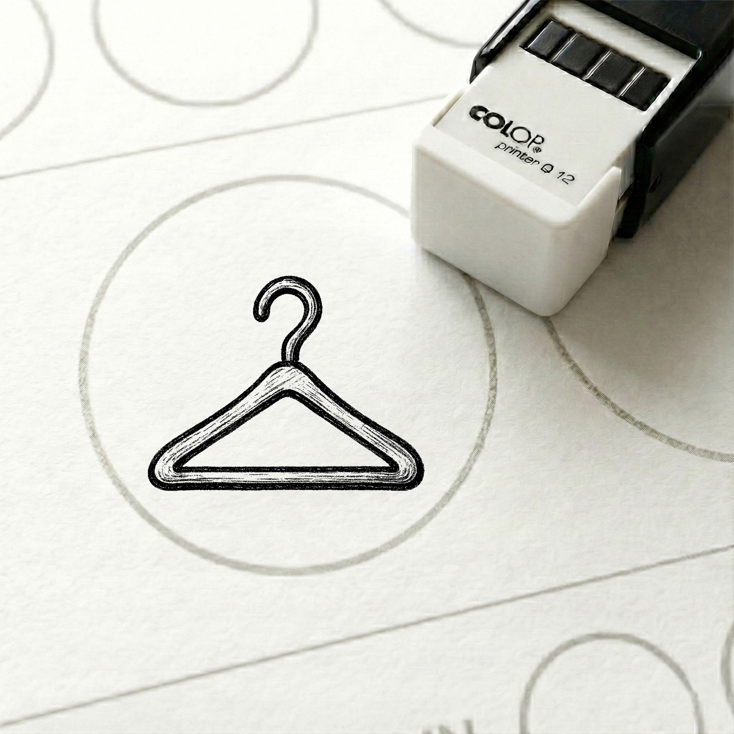 Bonusstempel Kleiderbügel 10x10 mm – Bonuskartenstempel für Boutique Modegeschäft Kleidungsladen Fashion Store