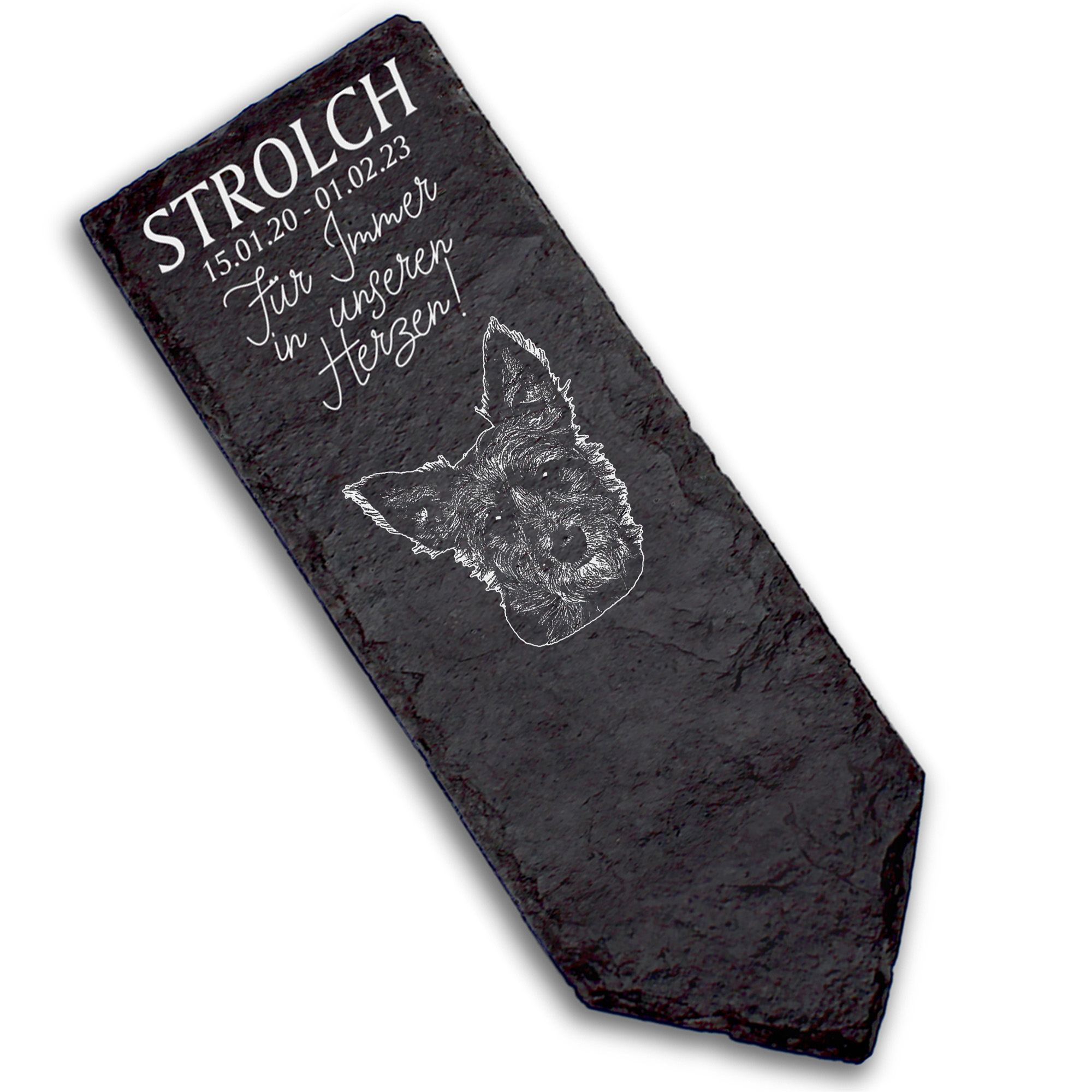 Grabstecker Grabschmuck Grabstein - Australian Terrier  - Personalisiert Grab Deko 8 x 22 cm Grabdek