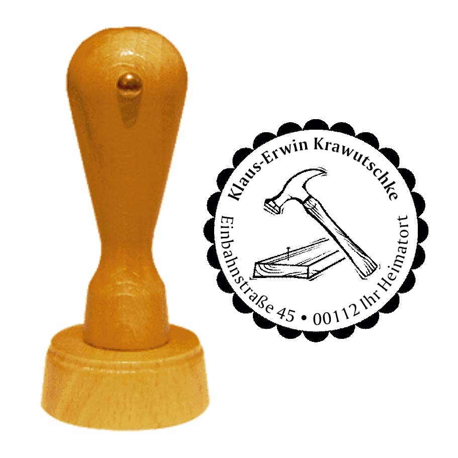 Adressenstempel « TISCHLER / ZIMMERMANN » mit persönlichem Wunschtext