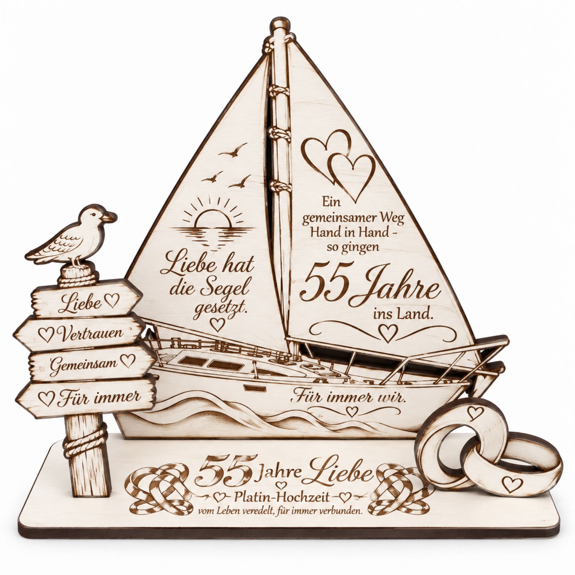 55. Hochzeitstag Geldgeschenk 55 Jahre Ehe Platinhochzeit 14x11cm