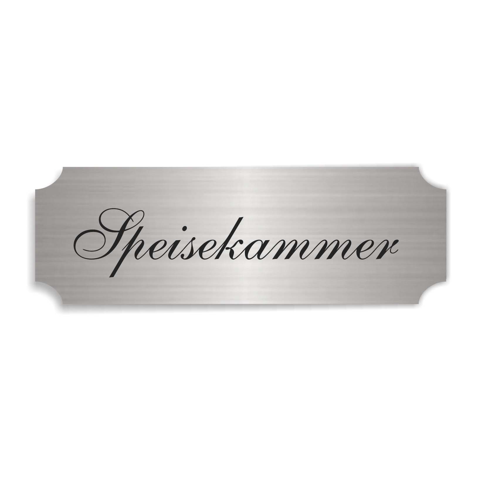 Schild « SPEISEKAMMER » selbstklebend - Aluminium Look - silber