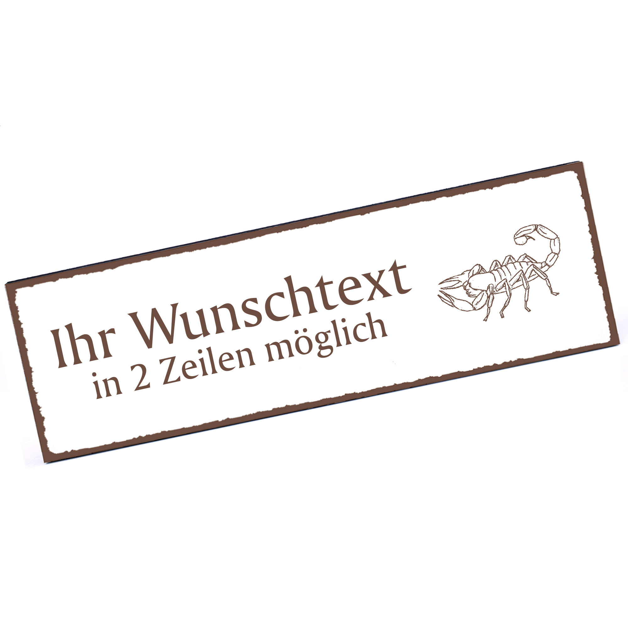 Türschild Skorpion  Namensschild personalisiert mit Gravur - 150mm x 50mm - selbstklebend