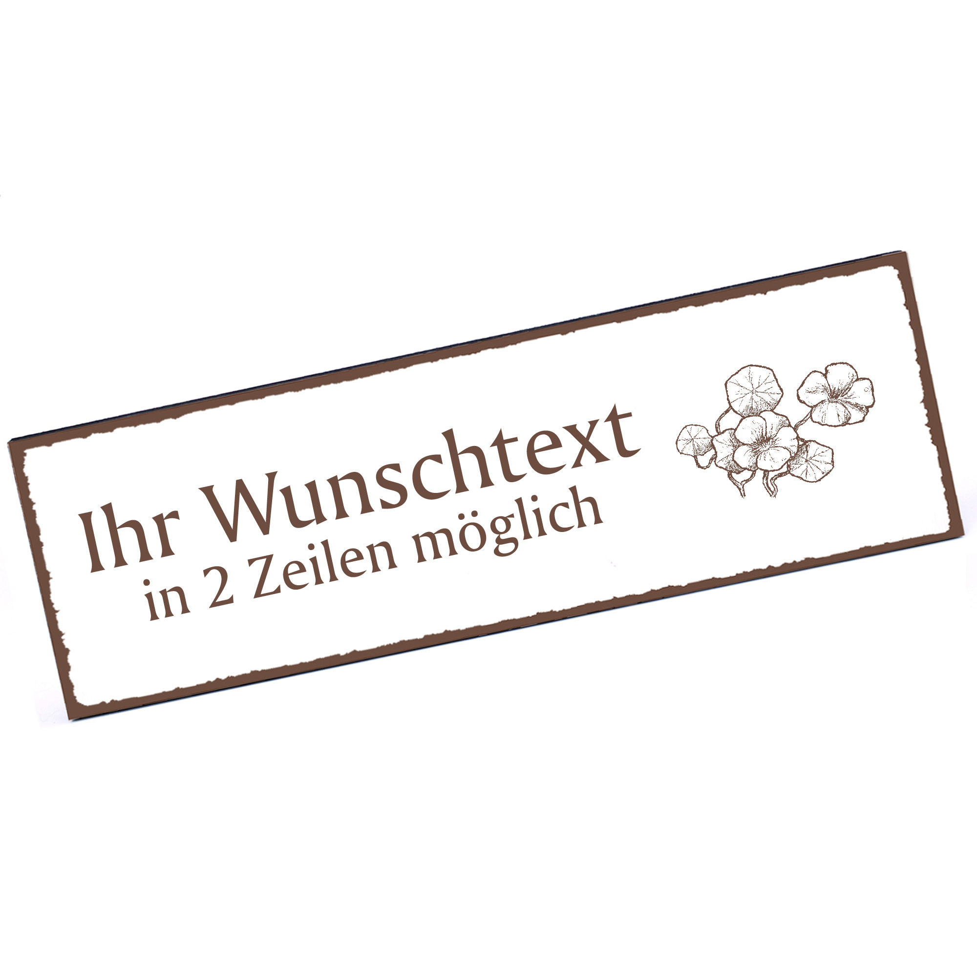 Türschild Kapuzinerkresse  Namensschild personalisiert mit Gravur - 150mm x 50mm - selbstklebend