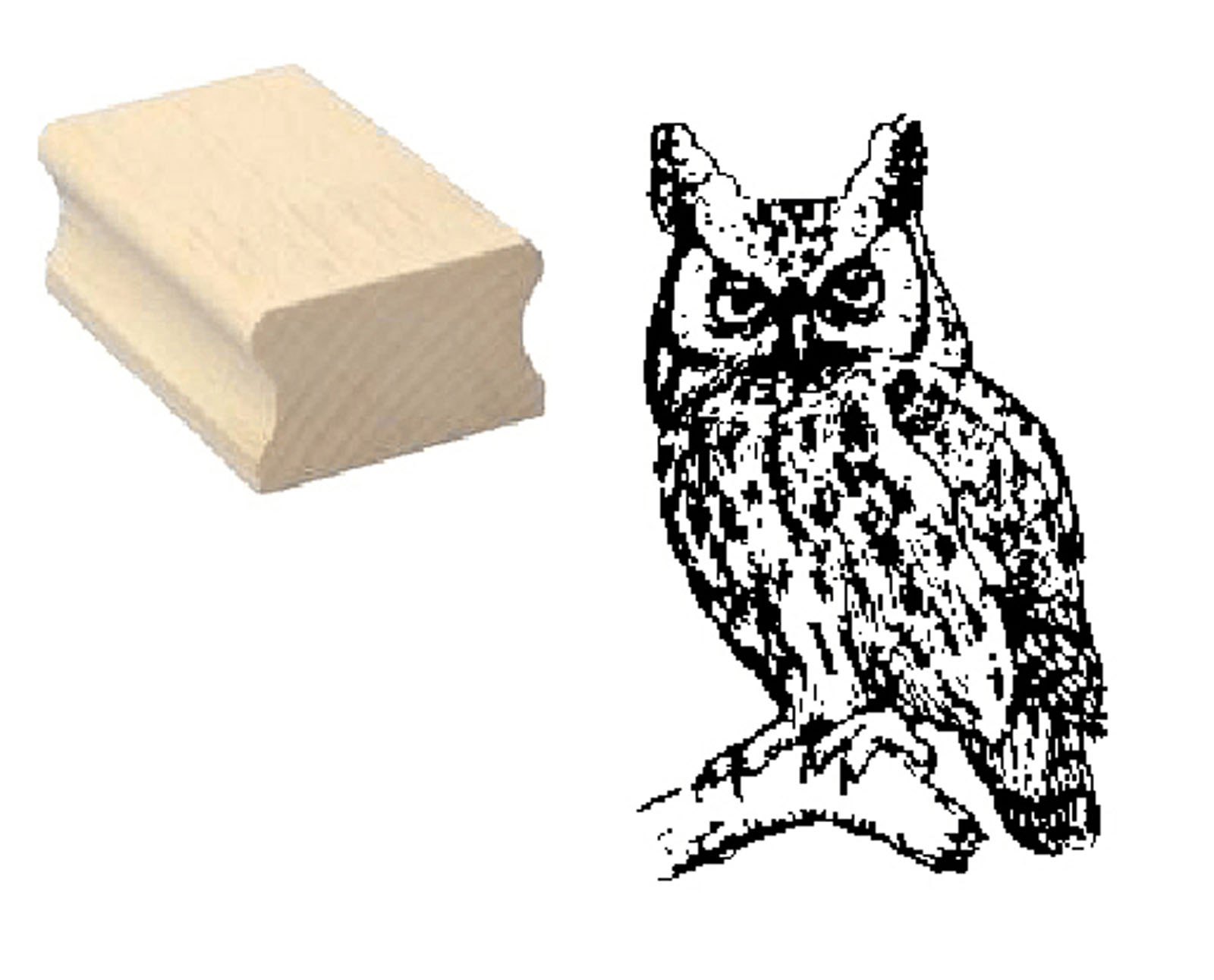 Motivstempel « EULE UHU auf dem Ast 03 »
