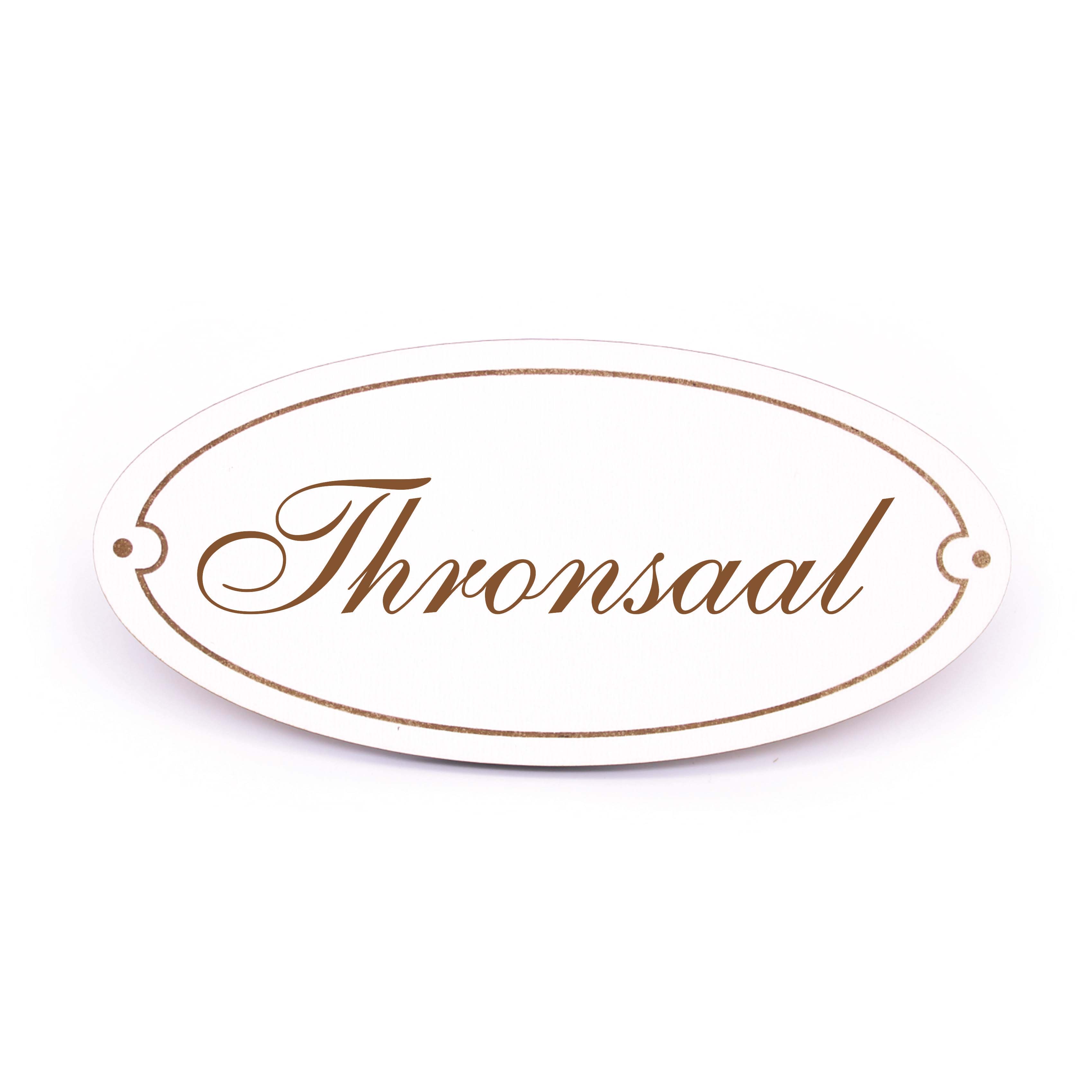 Ovales Türschild Thronsaal - selbstklebend - 15 x 7 cm