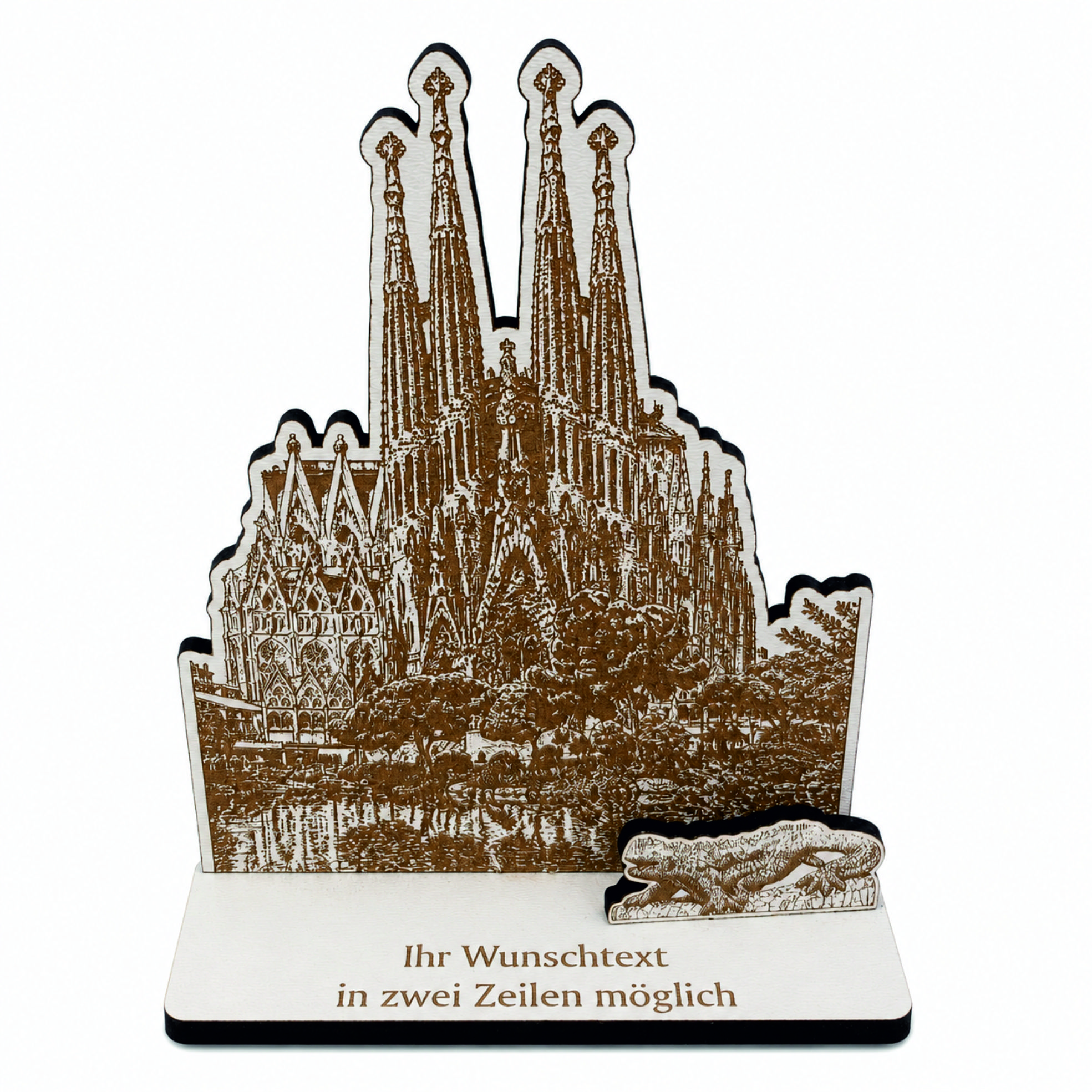 Reisegutschein Barcelona Spanien personalisiert - Schild für Geld Gutschein - 11 x 16 cm