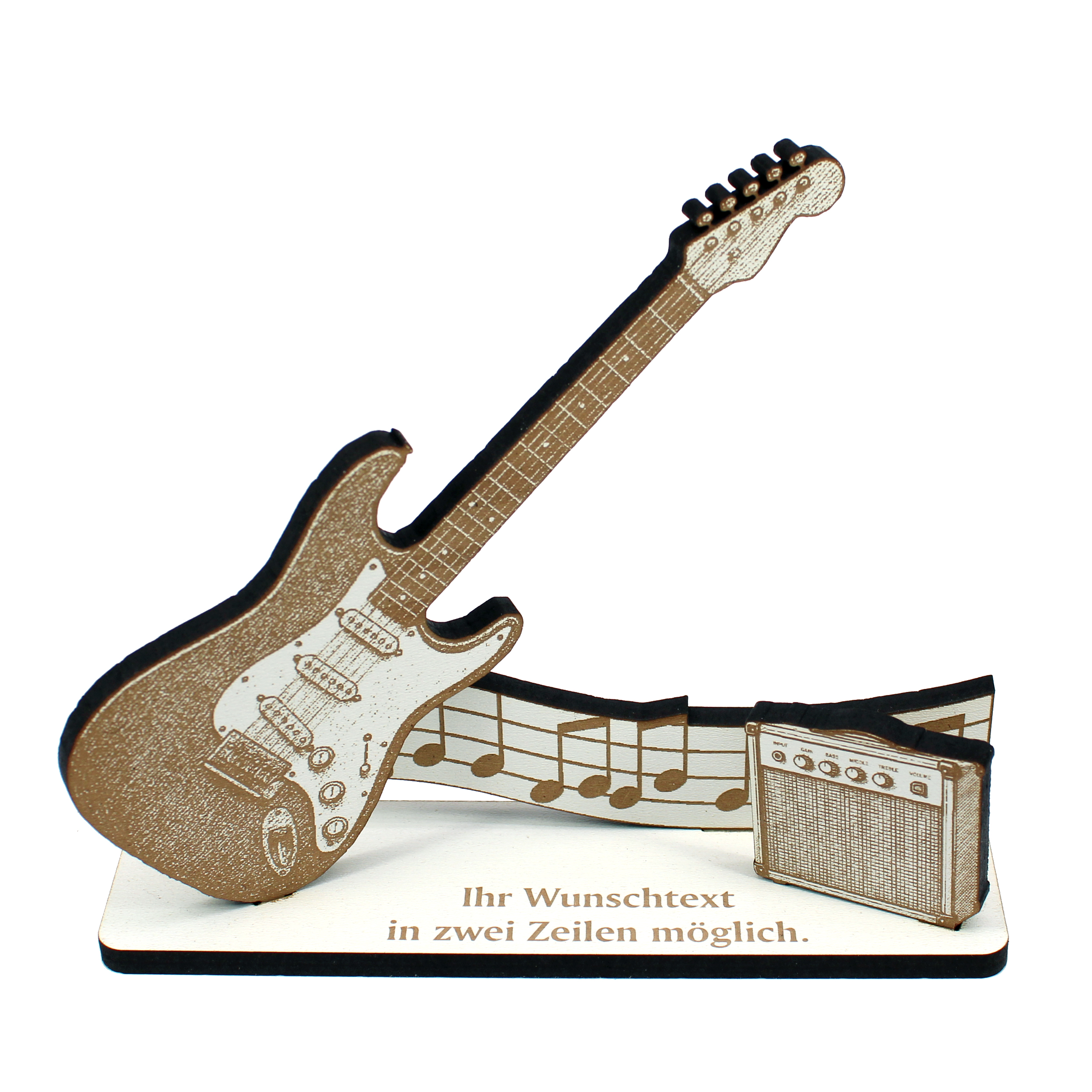 Dekoaufsteller E-Gitarre – Geschenk für Musiker mit Wunschtext - E-Gitarrist & E-Gitarristin  –  Geldgeschenk