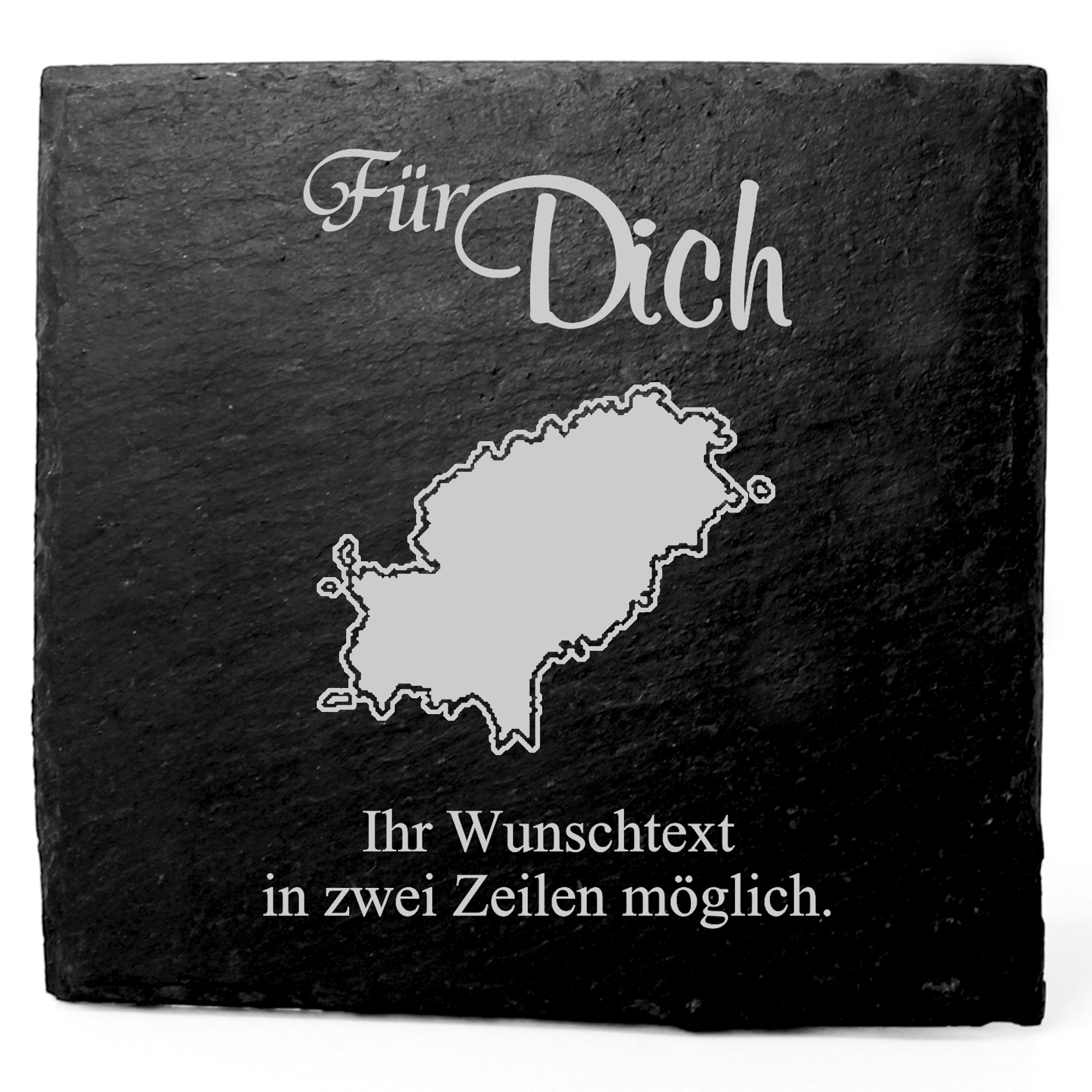 Deko Schiefer Untersetzer personalisiert Insel Ibiza - Für Dich - 11x11cm