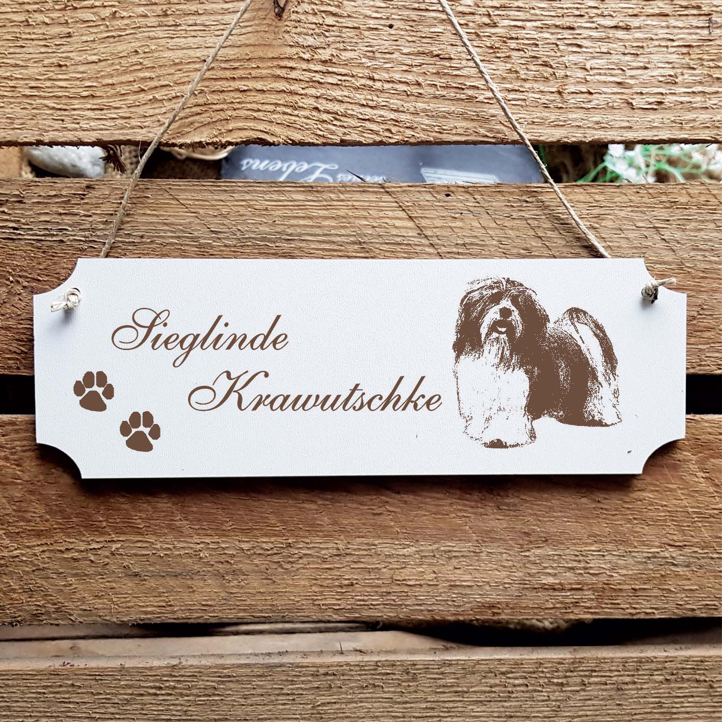 Schild « Havaneser » Namensschild Türschild zum Anhängen - 20 x 6,7 cm