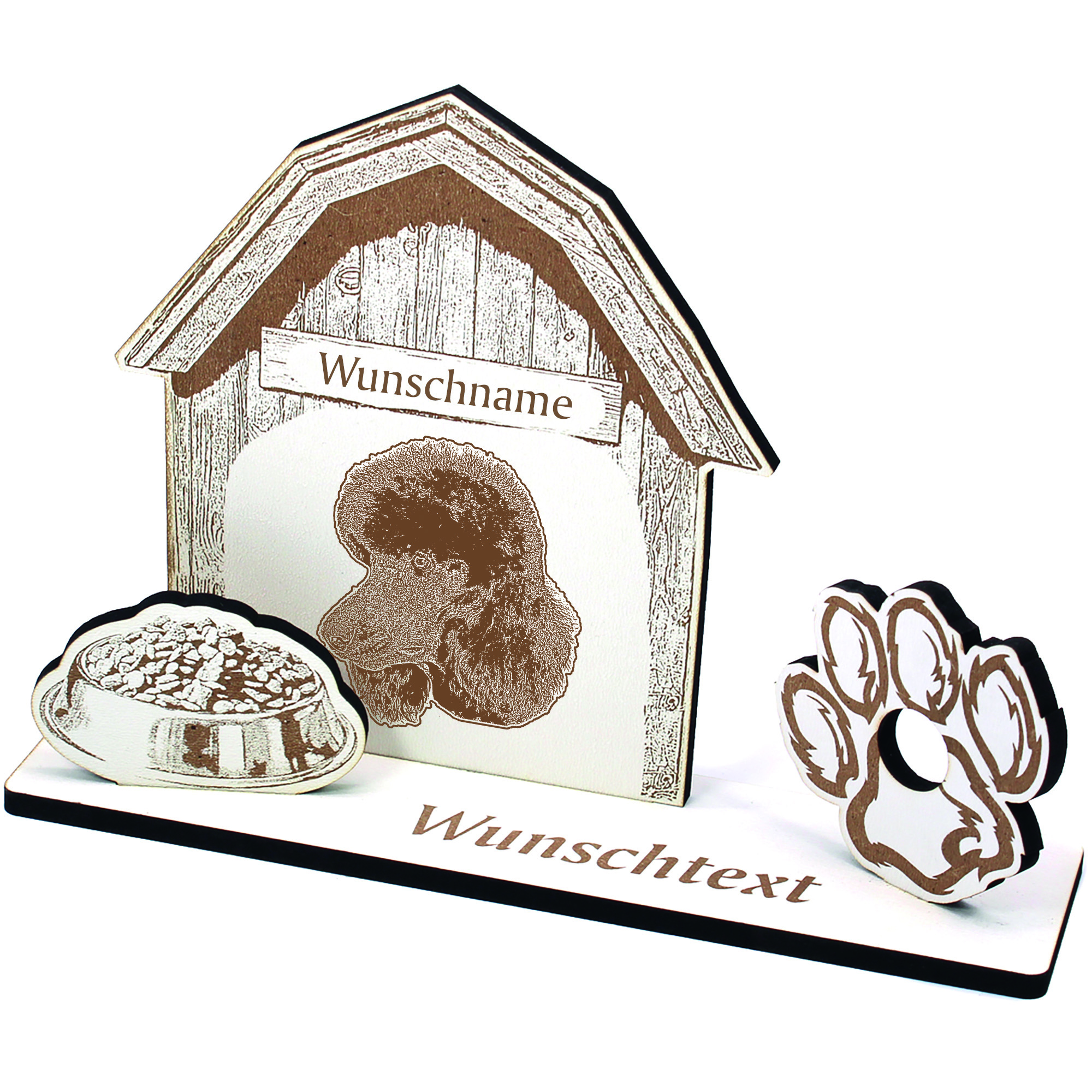 Geldgeschenk Hund Pudel  - personalisiert 20x14cm