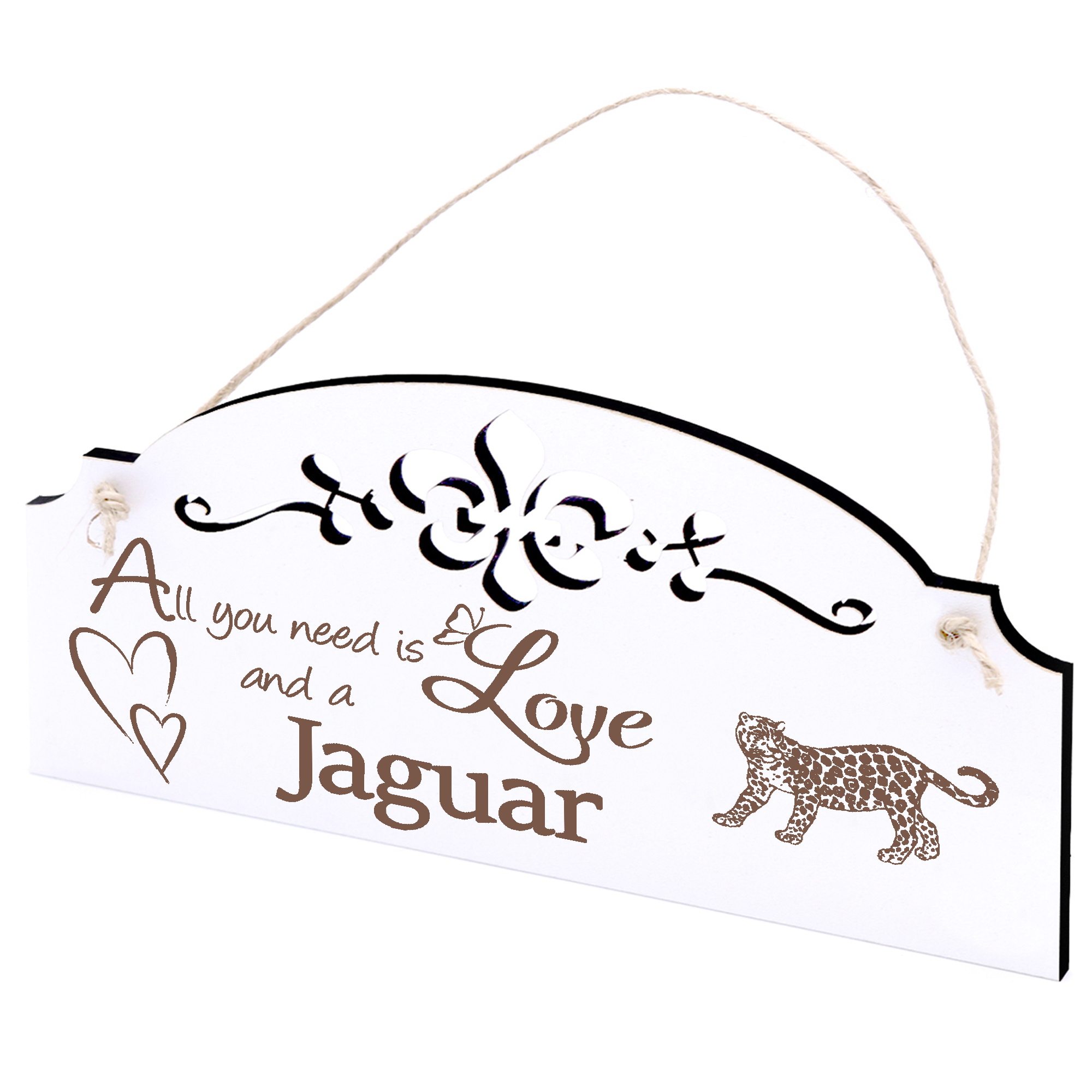 Schild Jaguar Deko 20x10cm - All you need is Love and a Jaguar - Holz
