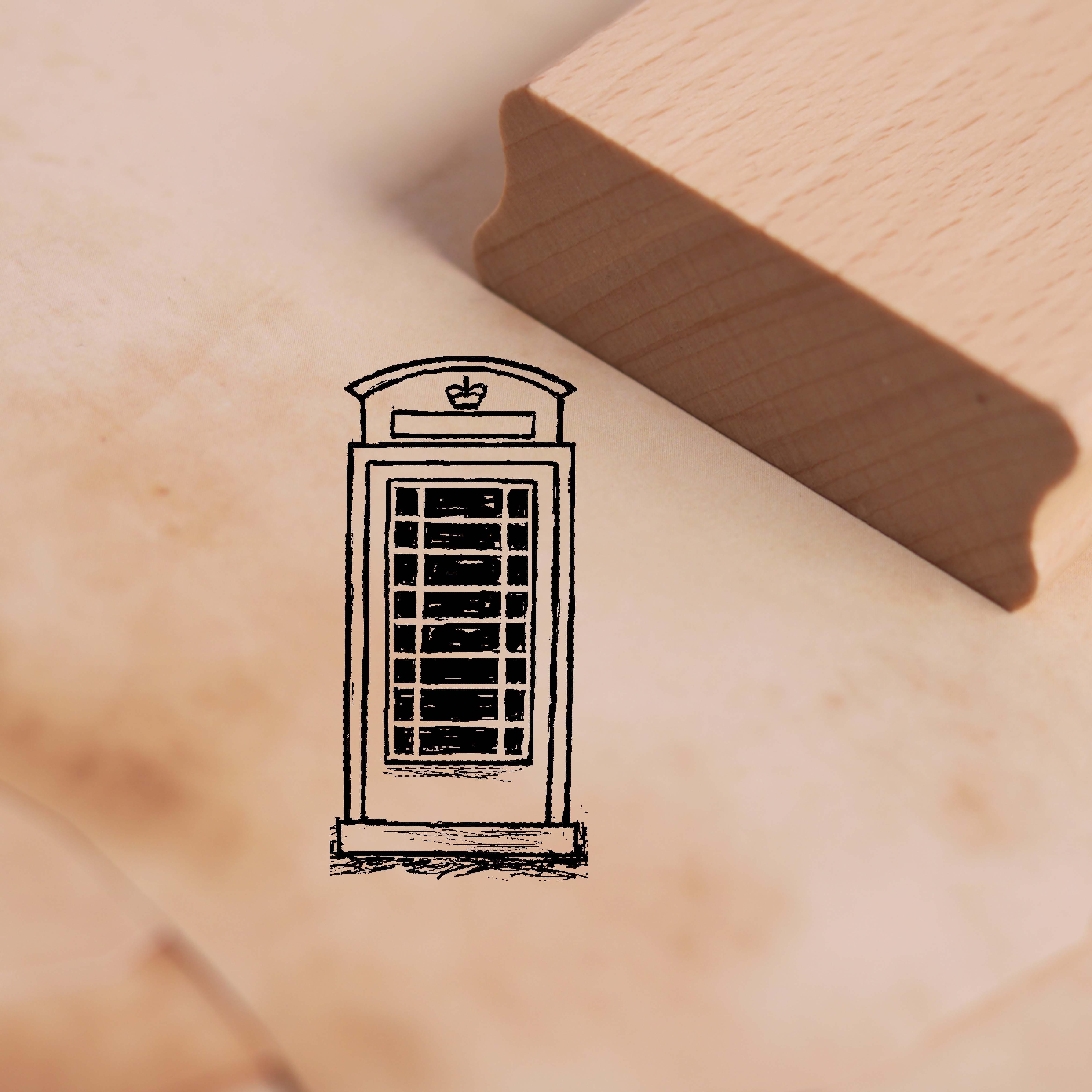 Motivstempel Englische Telefonzelle - Telefonhaus Stempel 28 x 58 mm