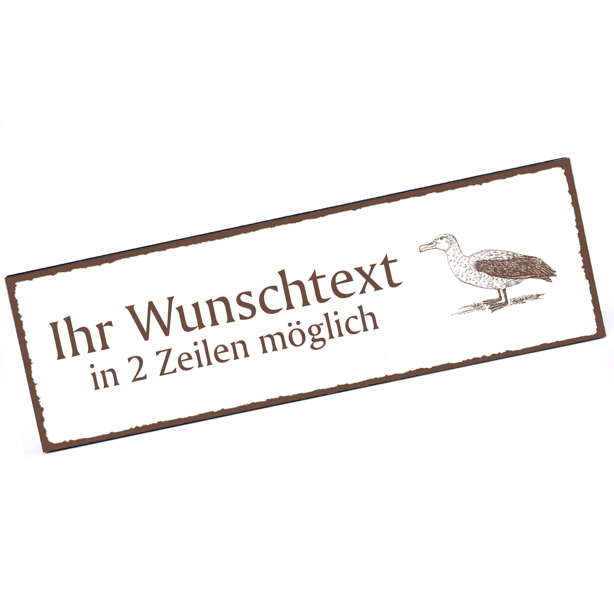 Türschild Albatros  Namensschild personalisiert mit Gravur - 150mm x 50mm - selbstklebend