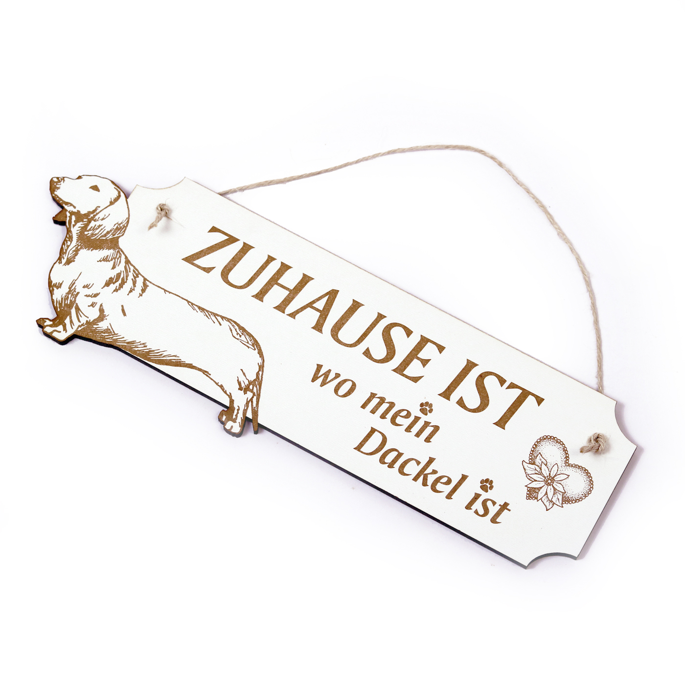 Schild Zuhause ist wo mein Dackel ist - Türschild Hund - ca. 28,5 x 8,5 cm