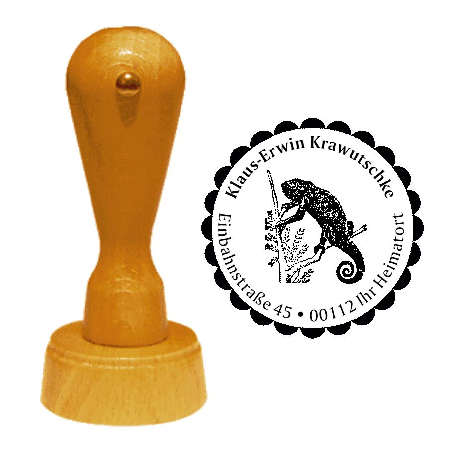 Adressenstempel « CHAMÄLEON » mit persönlichem Wunschtext