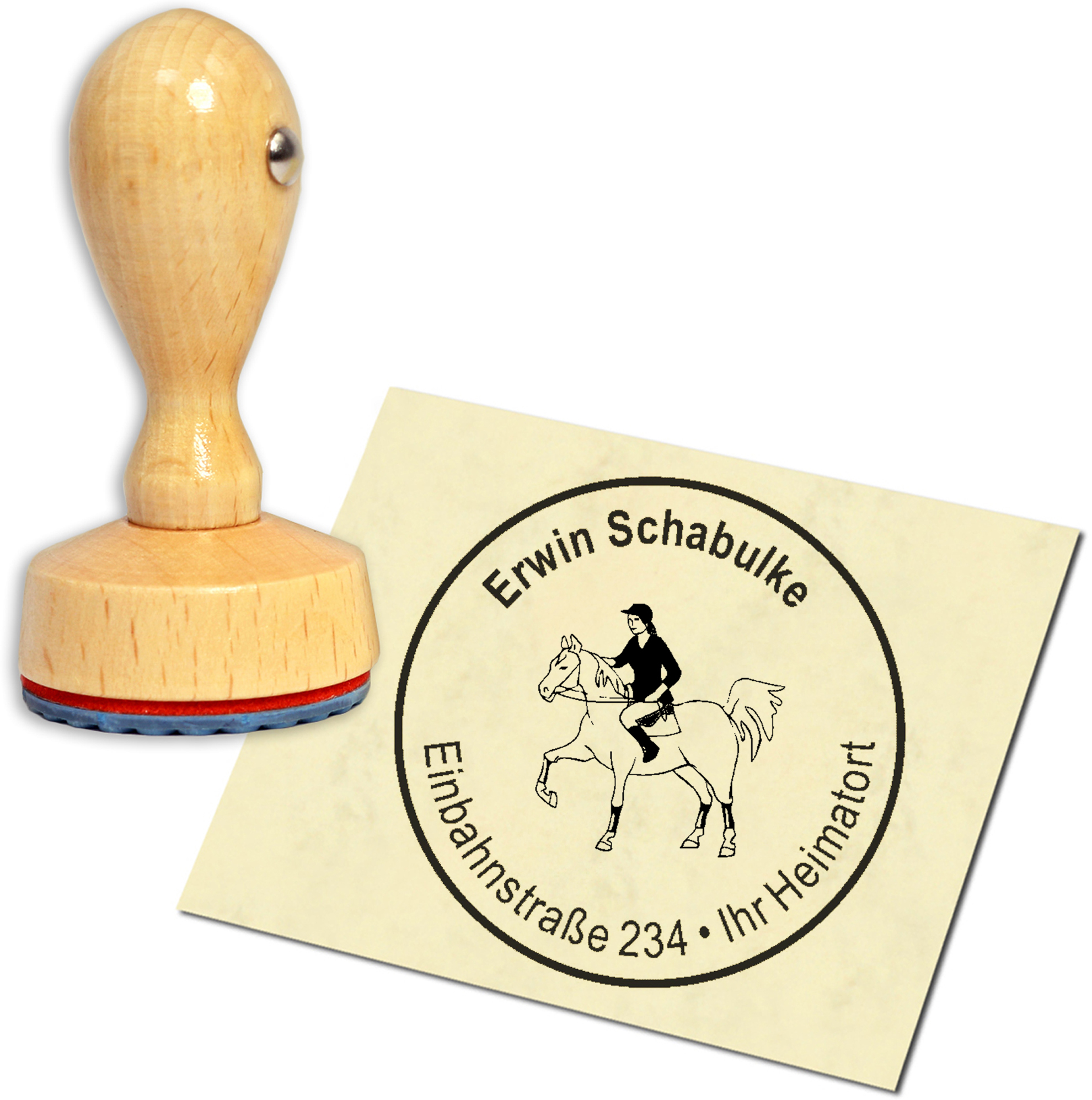 Stempel Adressstempel Holzstempel - Trab - rund 40mm