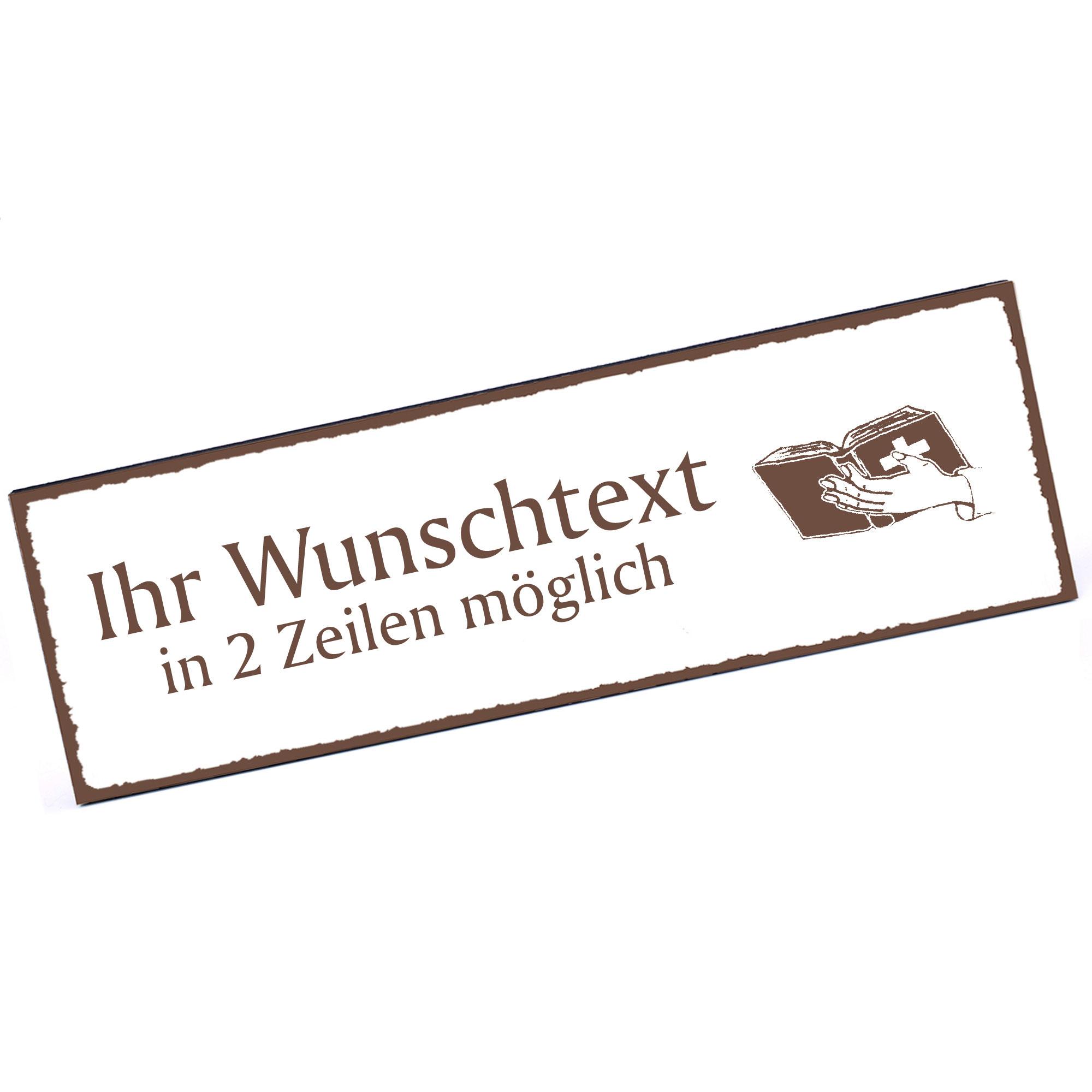 Türschild Bibel  Namensschild personalisiert mit Gravur - 150mm x 50mm - selbstklebend