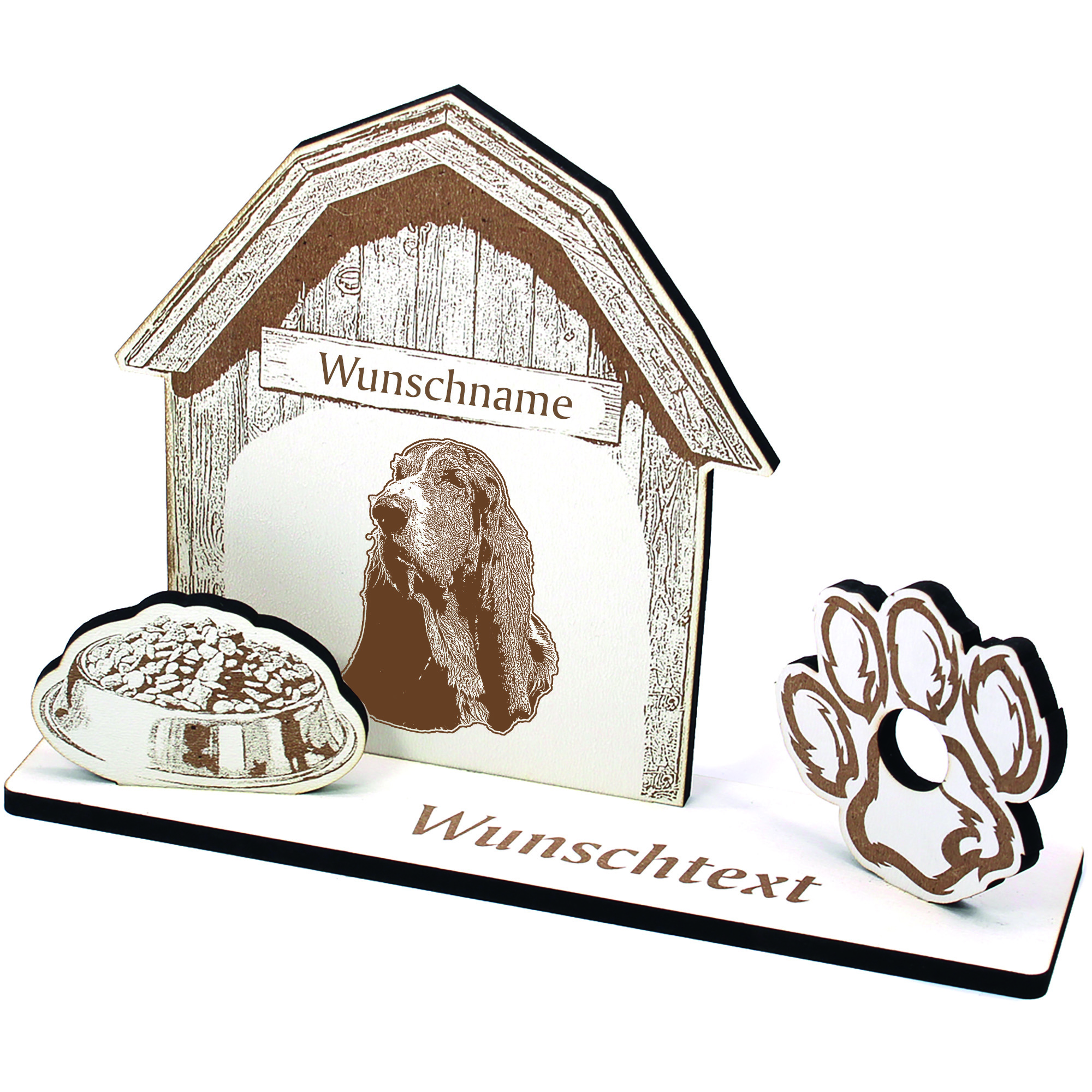 Geldgeschenk Hund Basset Hound  - personalisiert 20x14cm