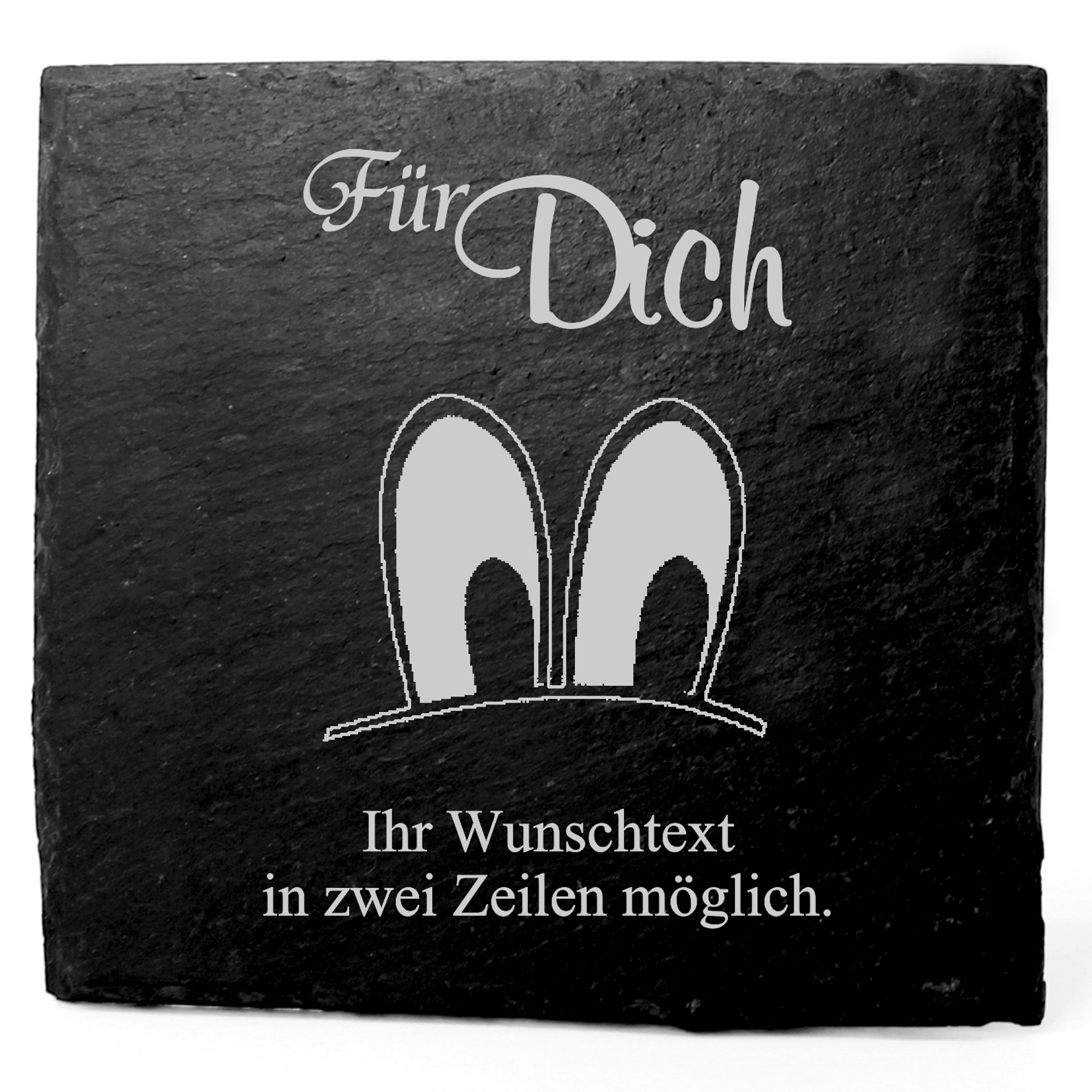 Deko Schiefer Untersetzer personalisiert Augenpaar - Für Dich - 11x11cm