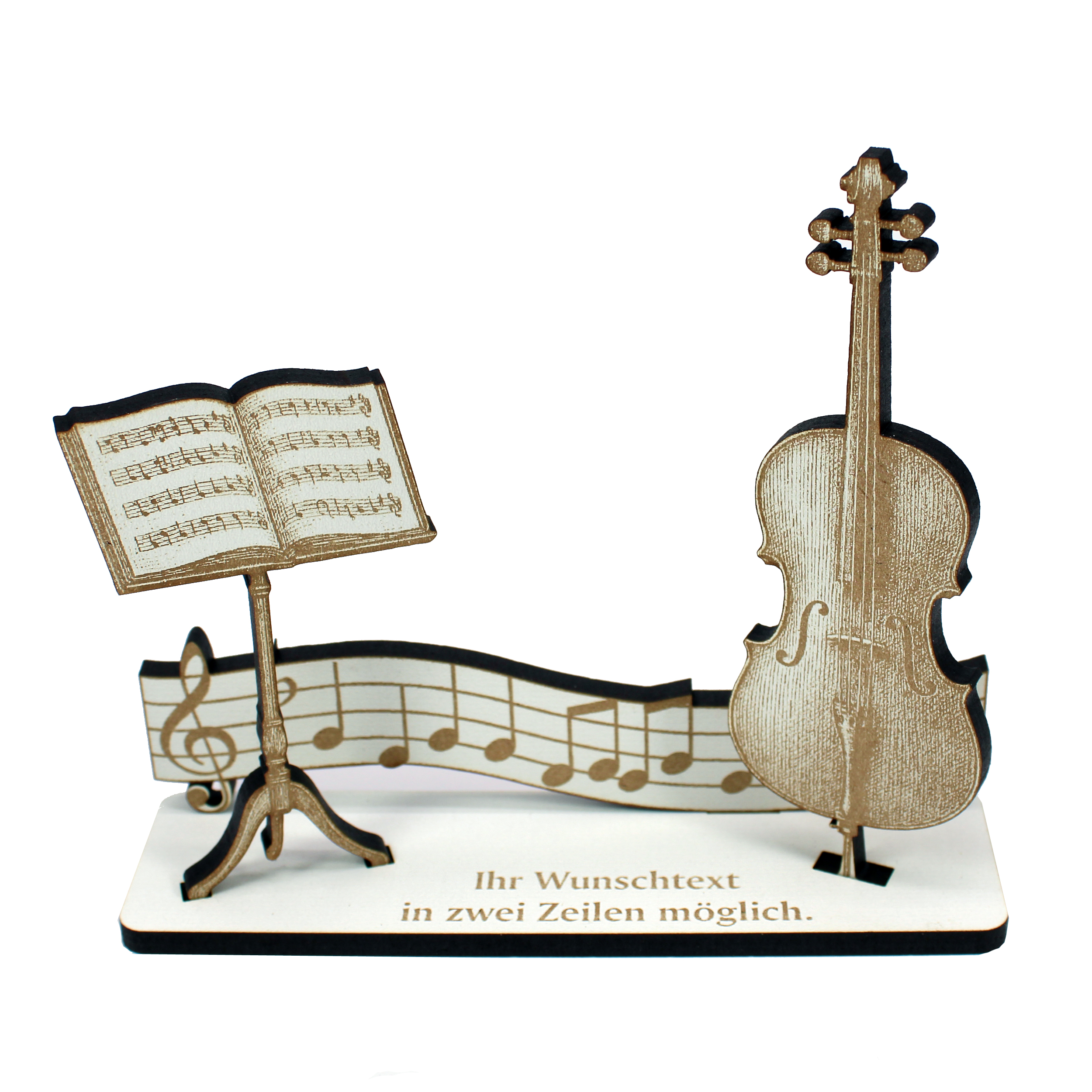 Dekoaufsteller Cello – Geschenk für Musiker mit Wunschtext - Cellist & Cellistin  –  Geldgeschenk