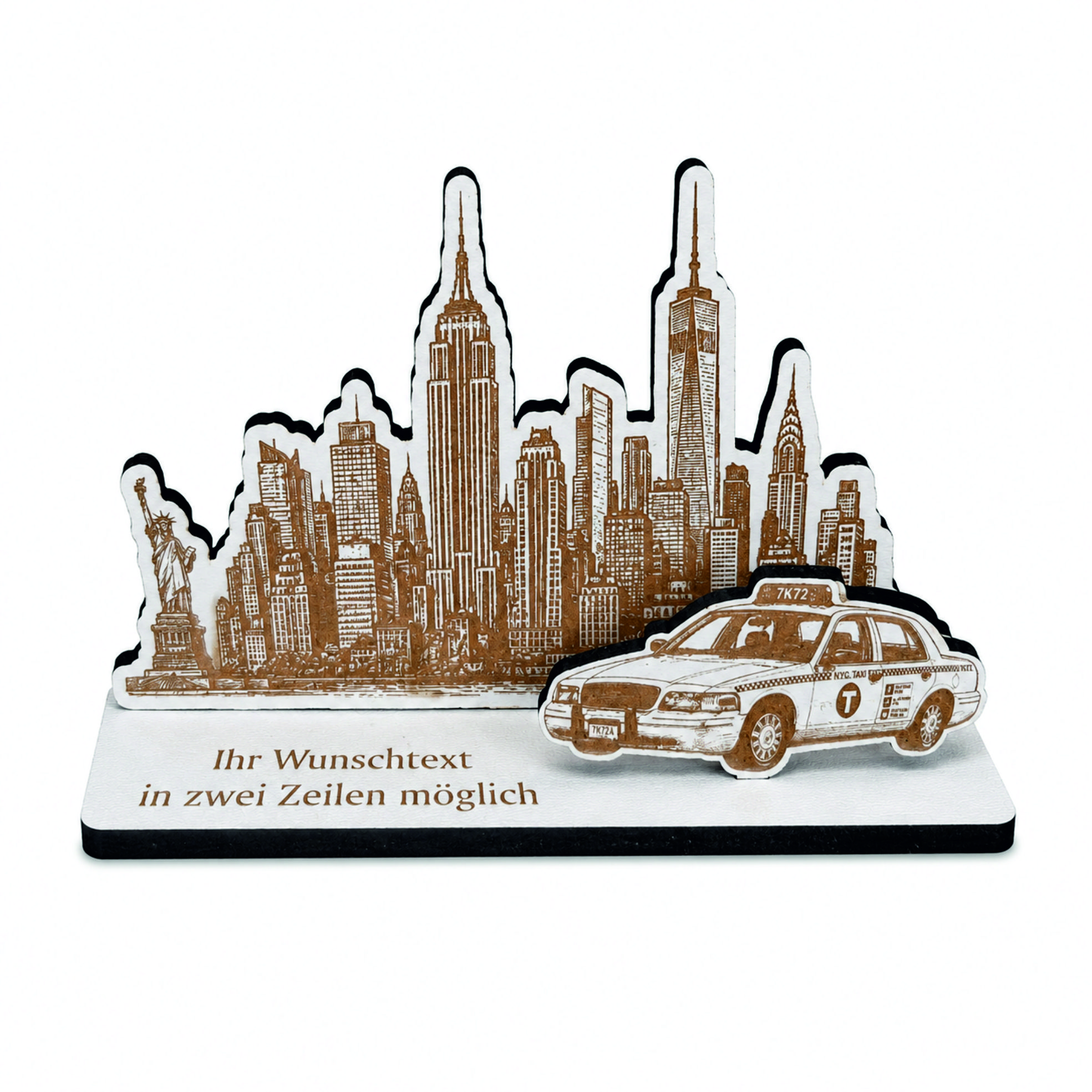 Reisegutschein New York USA personalisiert - Schild für Geld Gutschein - 14,5 x 9 cm