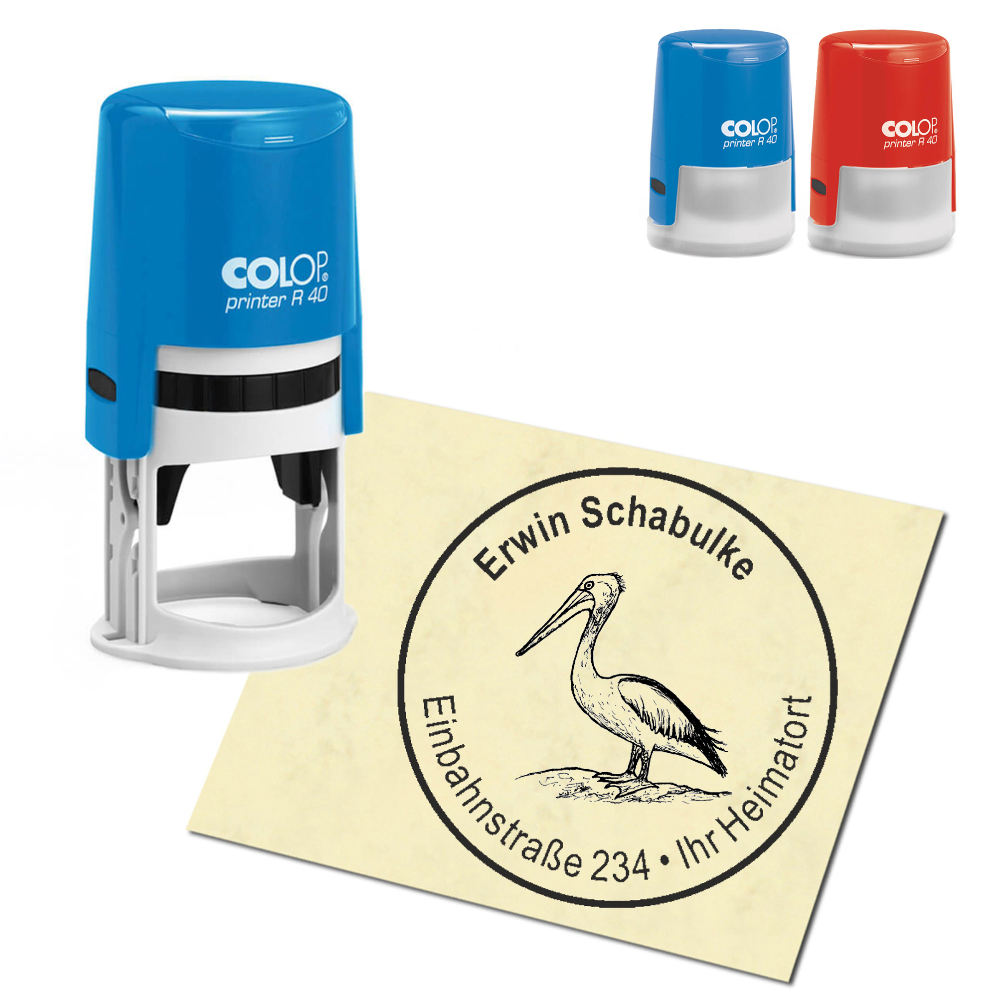 Stempel Adressstempel personalisiert - Pelikan - rund &empty; 40mm