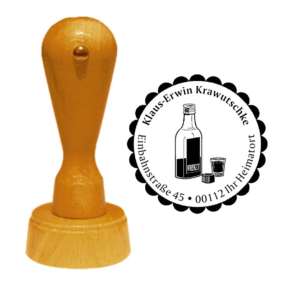 Adressenstempel « WHISKY » mit persönlichem Wunschtext