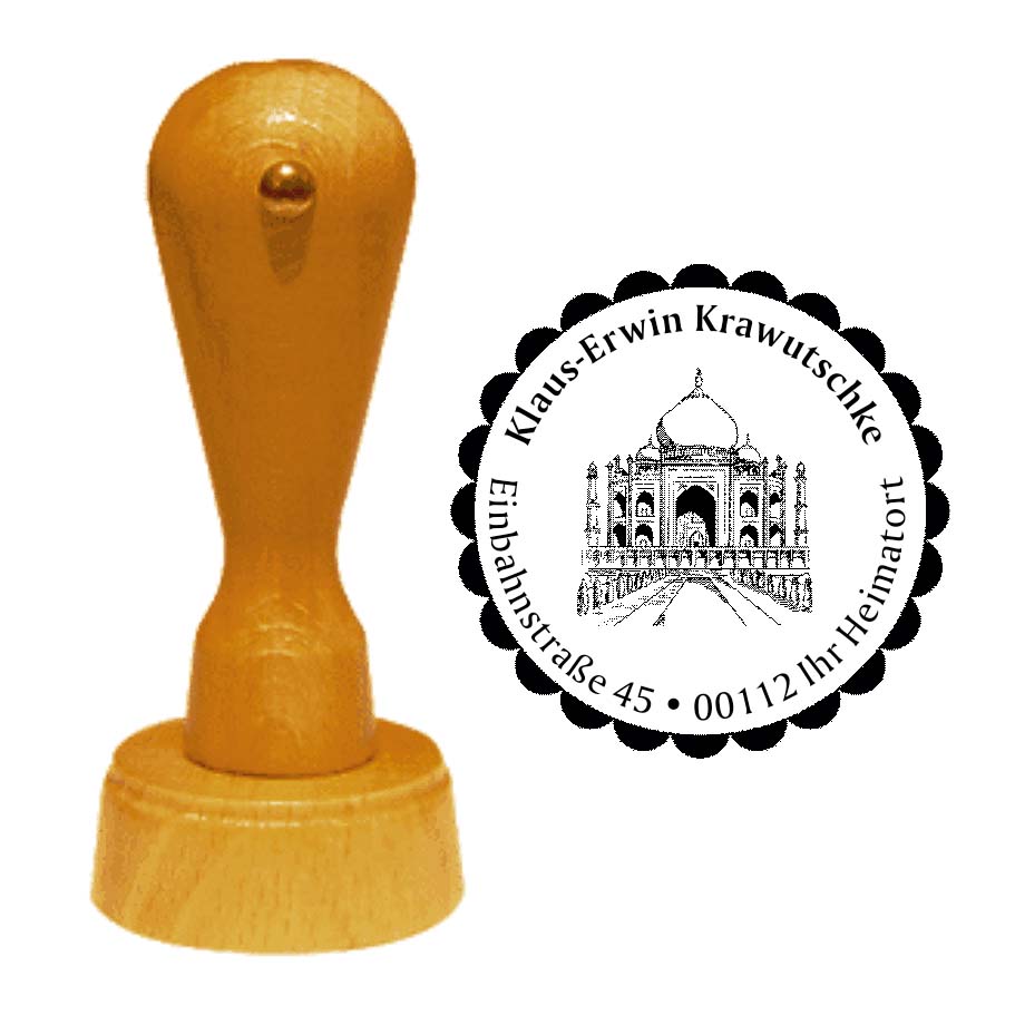 Adressenstempel « TAJ MAHAL » mit persönlichem Wunschtext