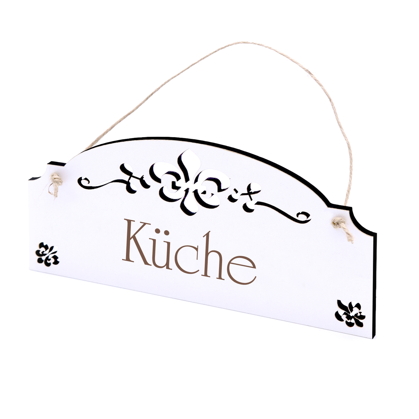Schild Küche - Vintage Türschild mit Ornamenten