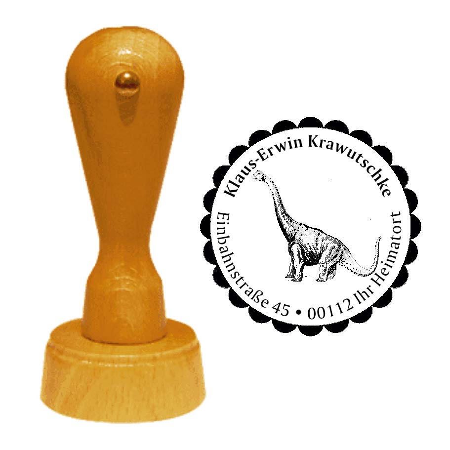 Adressenstempel « BRACHIOSAURUS » mit persönlichem Wunschtext
