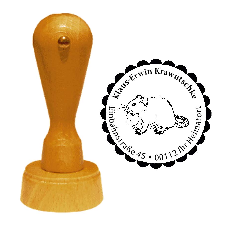 Adressenstempel « RATTE 02 » mit persönlichem Wunschtext