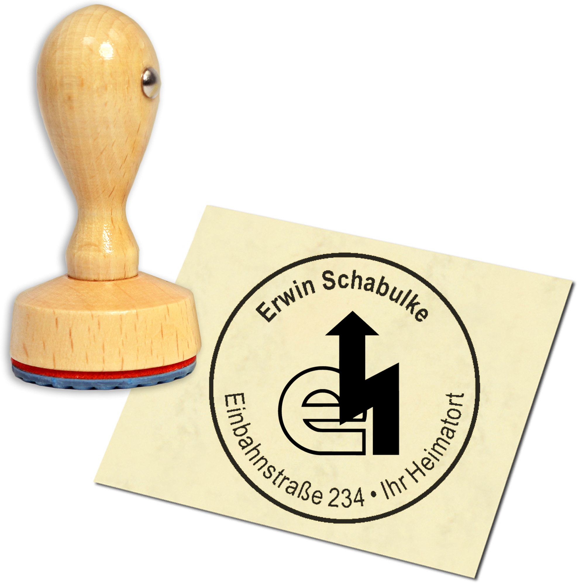 Stempel Adressstempel Holzstempel - Elektriker - rund 40mm