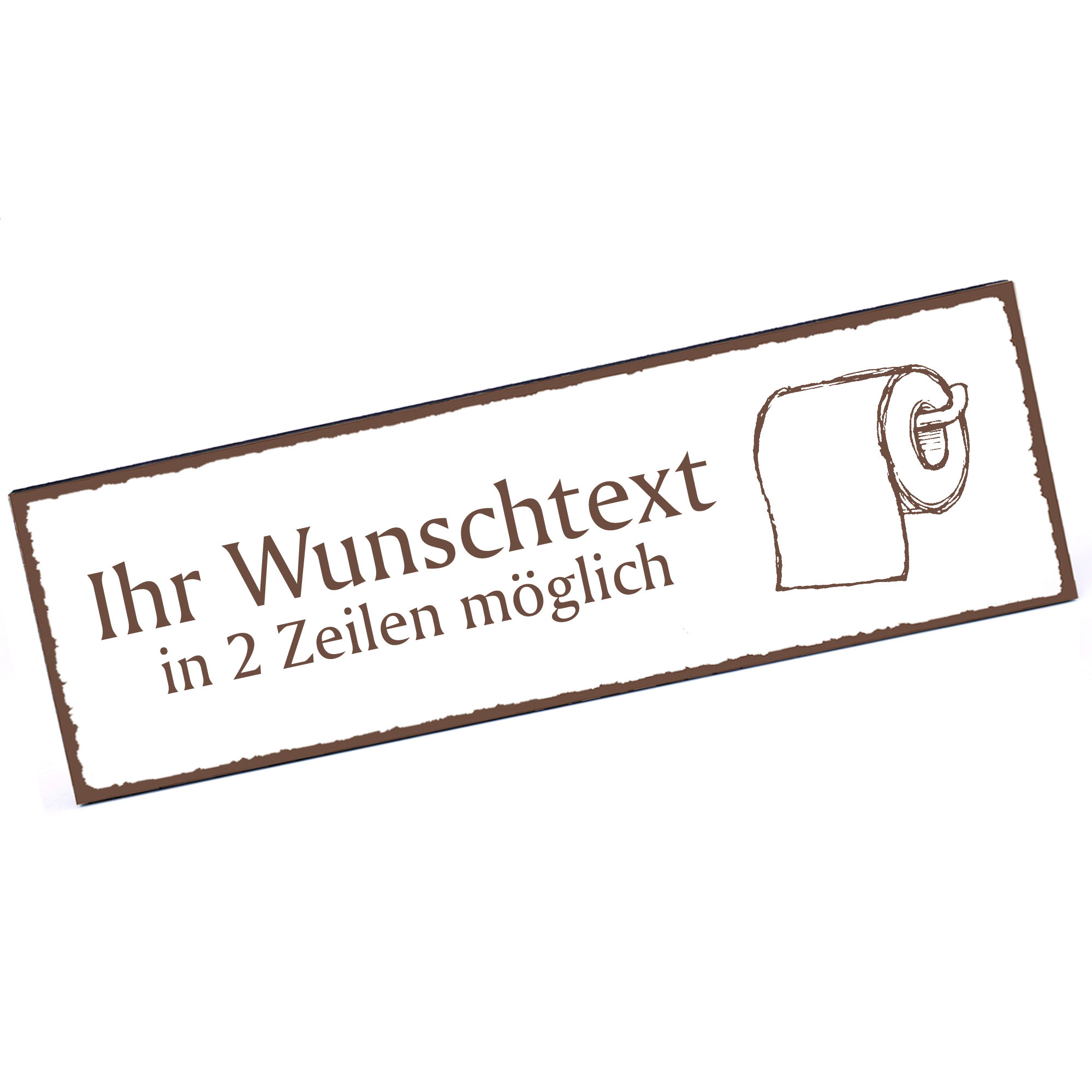 Türschild Klopapier  Namensschild personalisiert mit Gravur - 150mm x 50mm - selbstklebend
