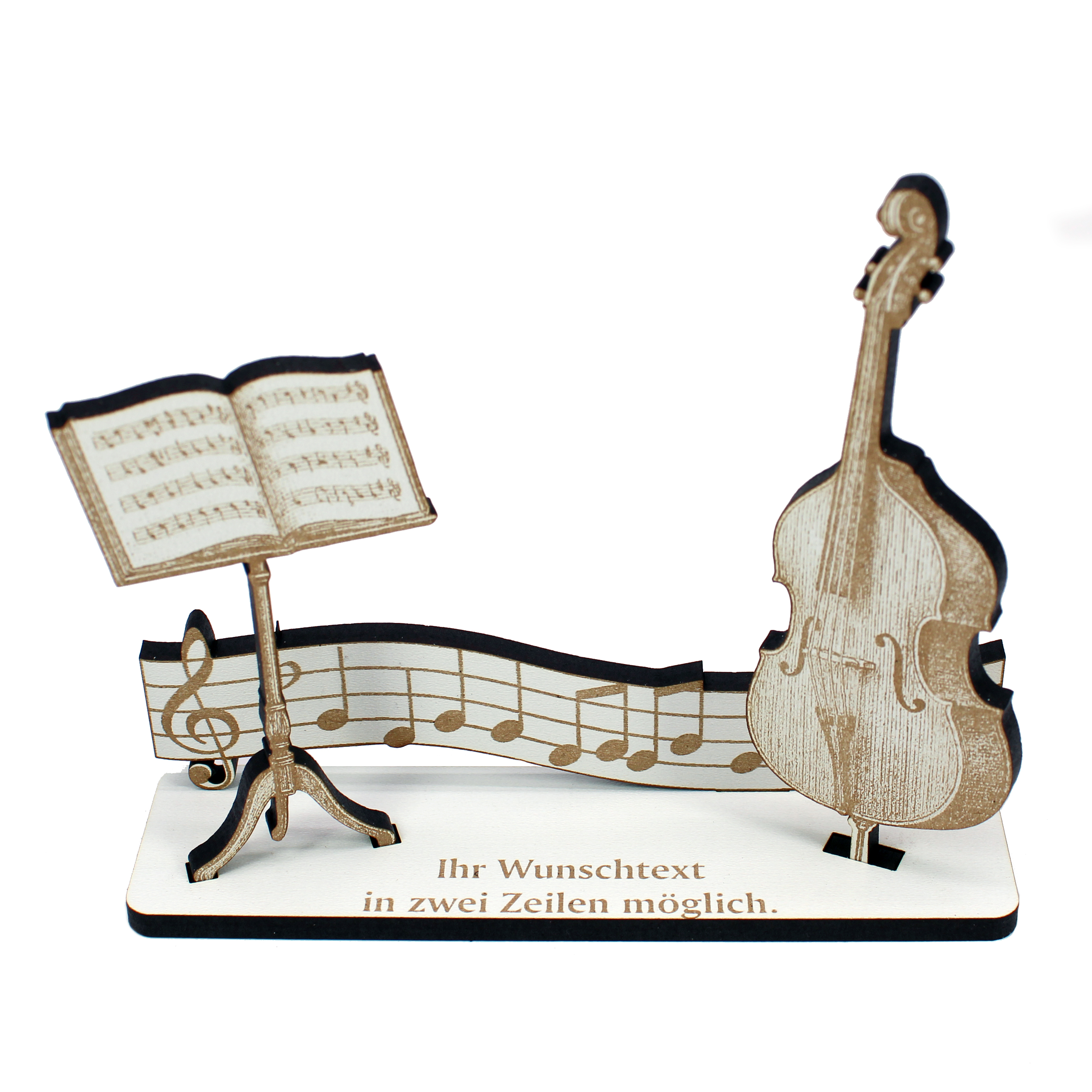 Dekoaufsteller Kontrabass – Geschenk für Musiker mit Wunschtext - Kontrabassist & Kontrabassistin  –  Geldgeschenk