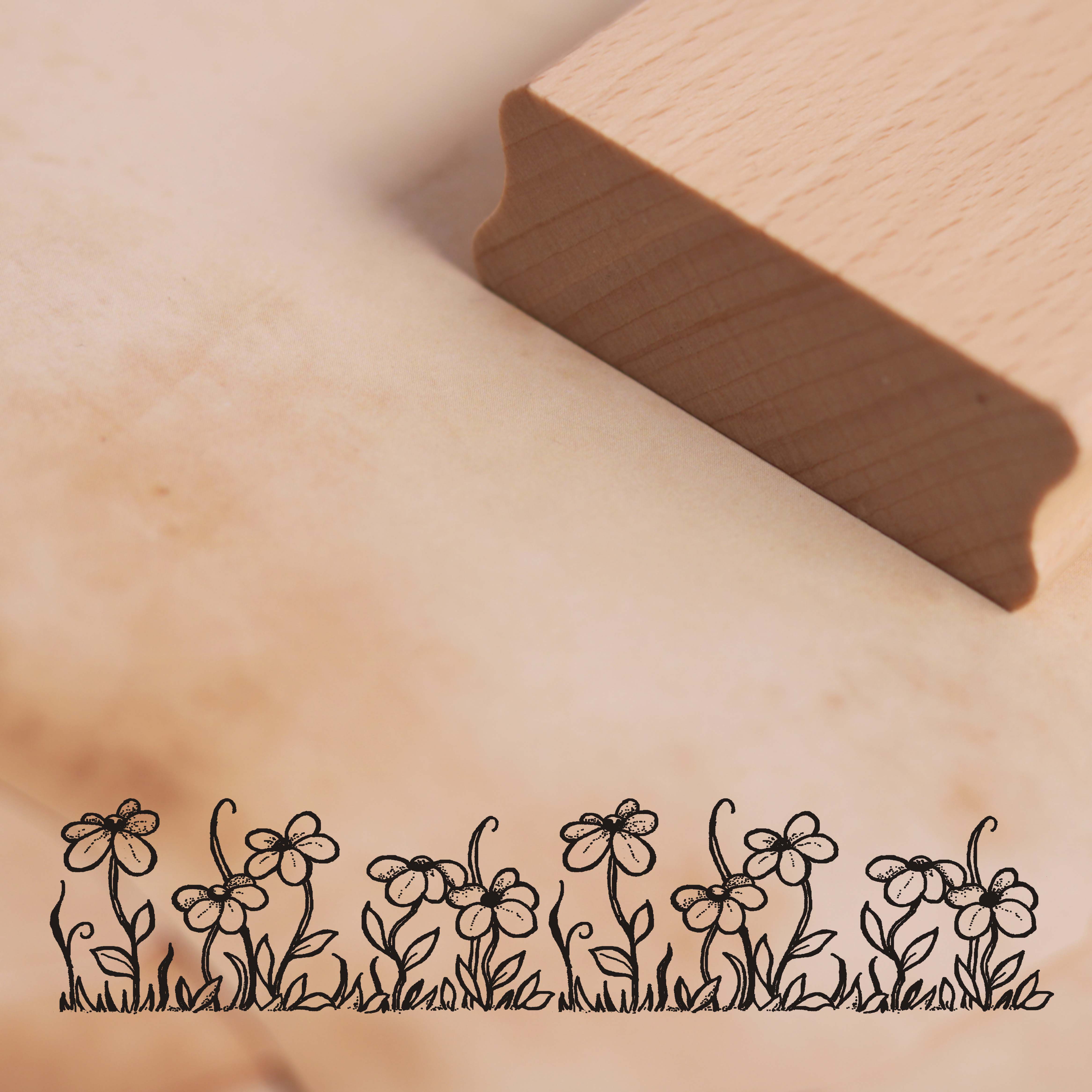 Motivstempel Blumen Bordüre Stempel 98mm x 17mm