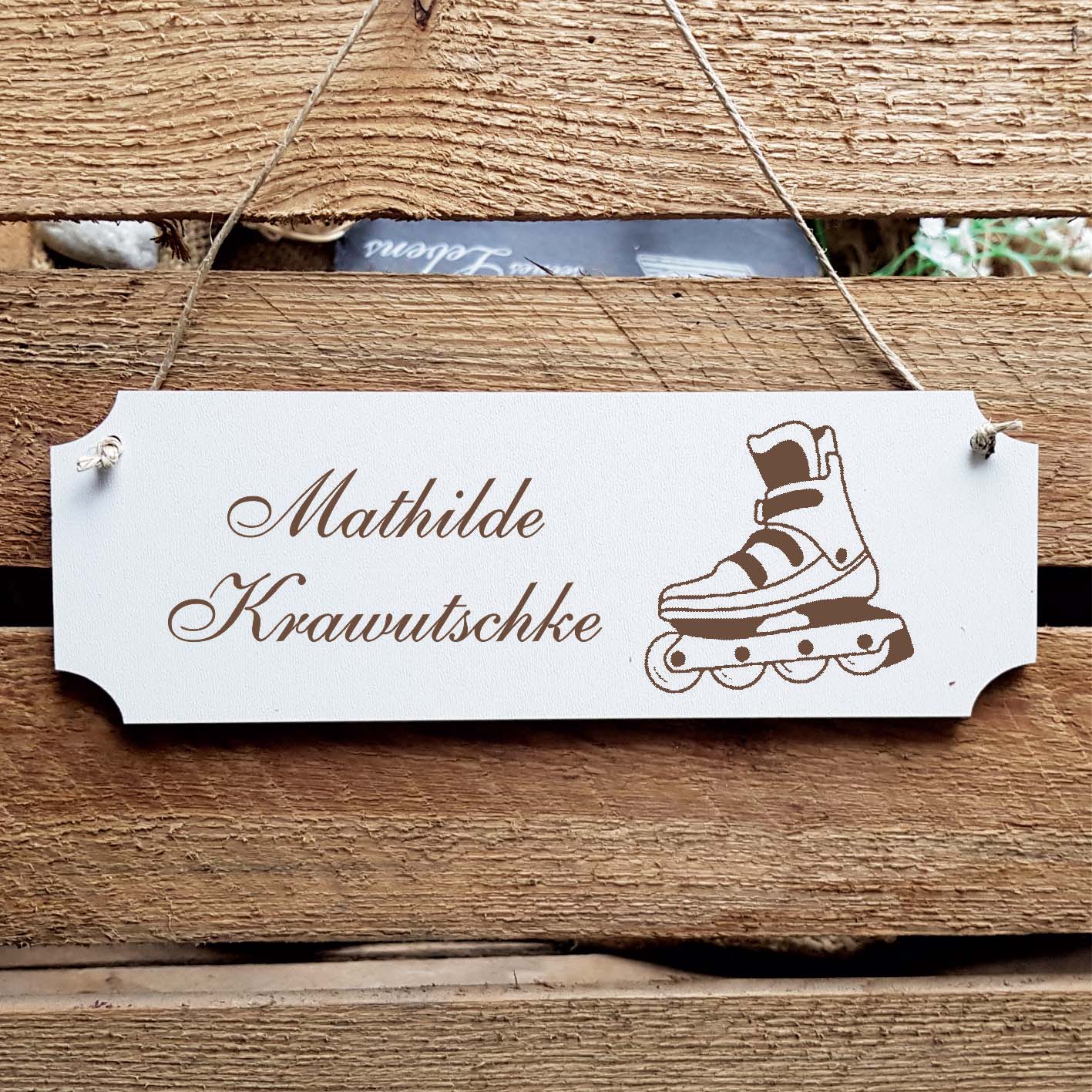 Schild « Inliner » Namensschild Türschild zum Anhängen - 20 x 6,7 cm
