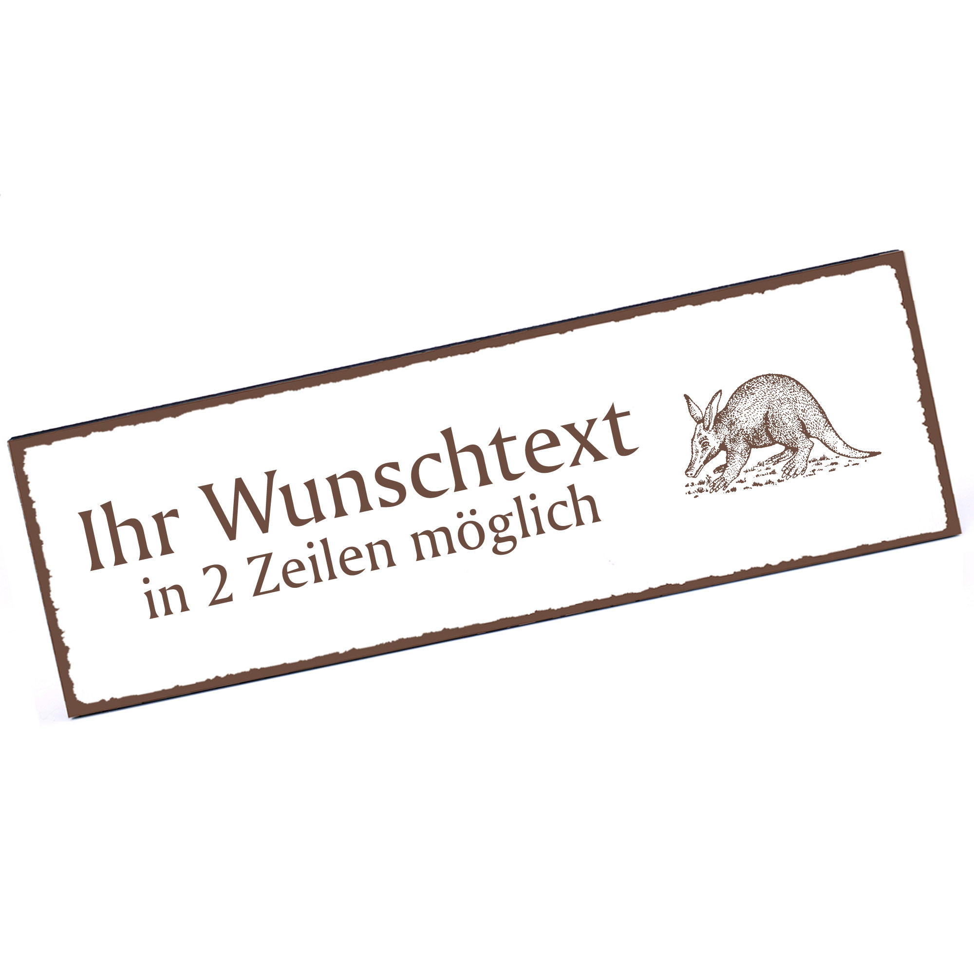 Türschild Erdferkel  Namensschild personalisiert mit Gravur - 150mm x 50mm - selbstklebend
