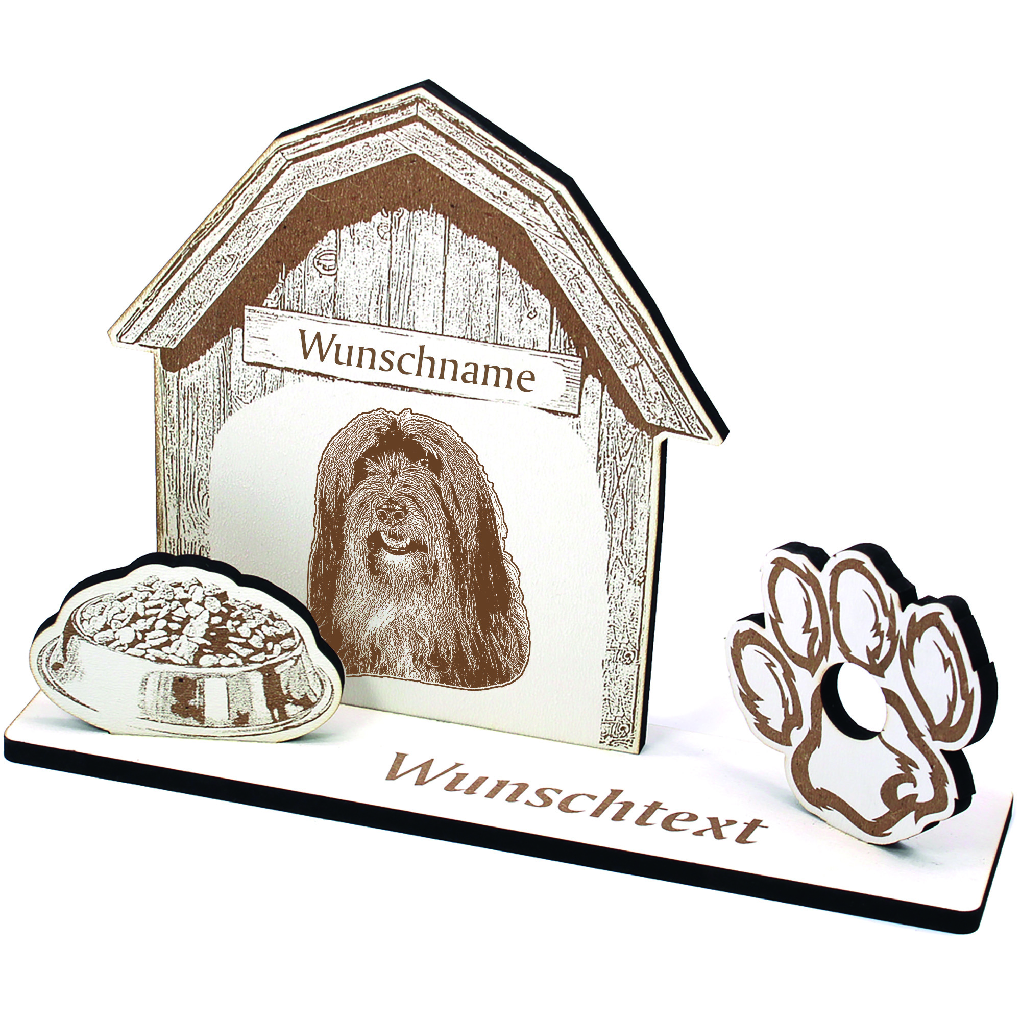 Geldgeschenk Hund Tibet Terrier  - personalisiert 20x14cm