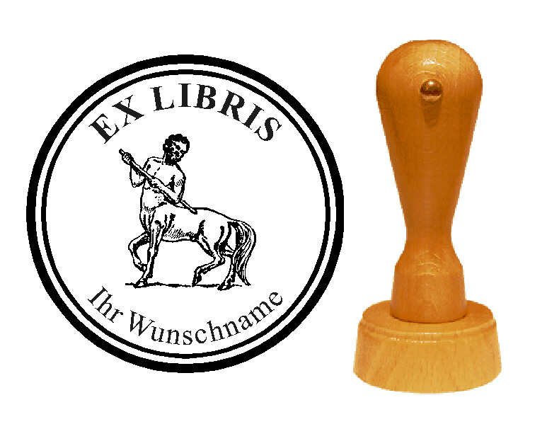 Ex Libris Stempel « Kentaur » mit persönlichem Namen